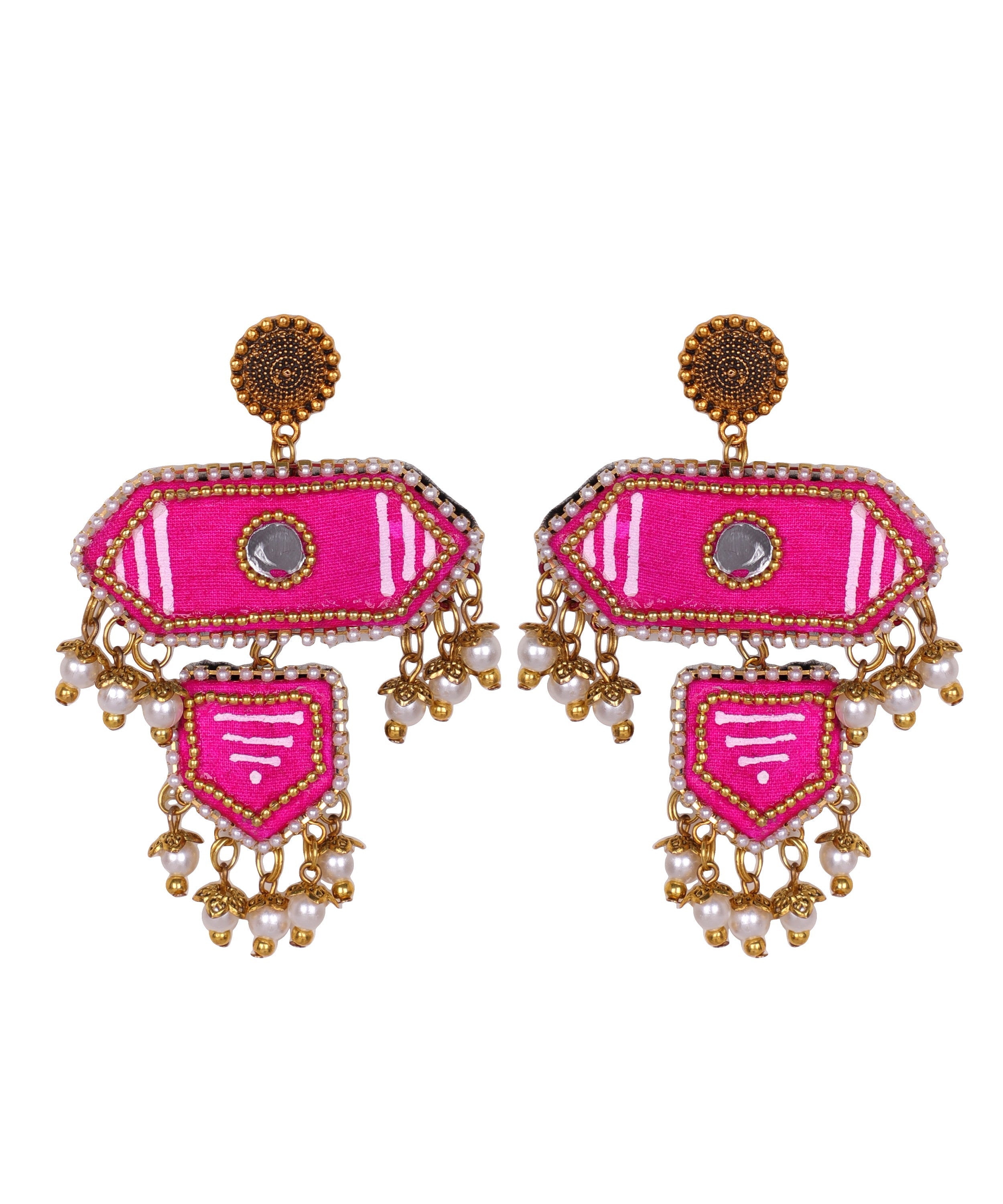 khoj city Nalini Traditional Multi Color Hand Painted Drop (Earrings) HP-ER-207