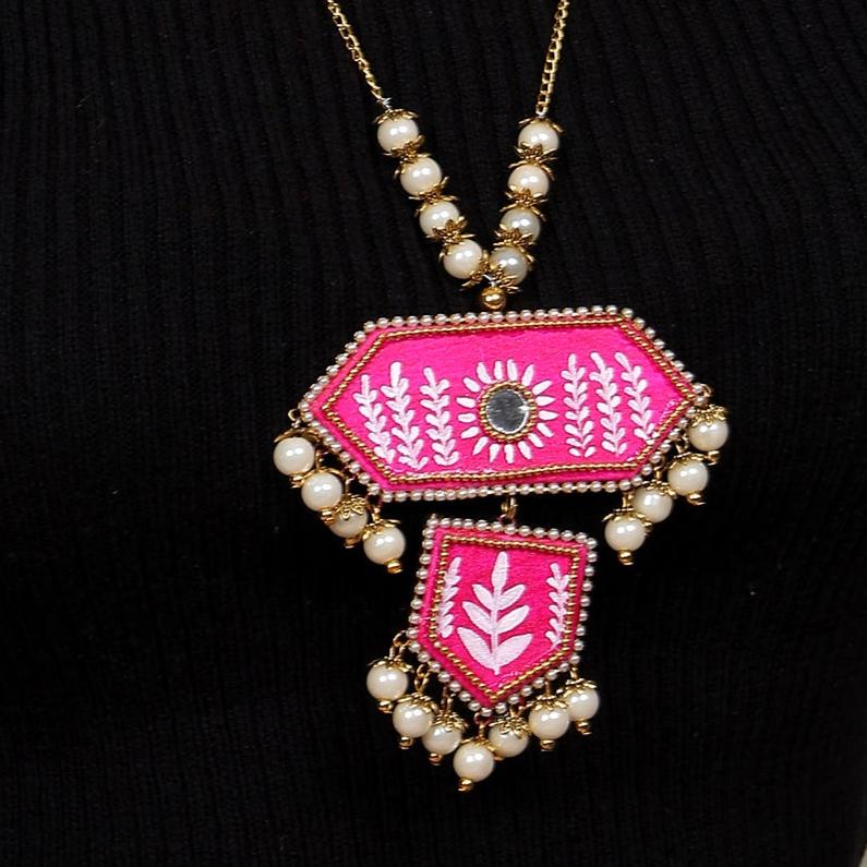 khoj city Nalini Traditional Multi Color Hand Painted Drop (Necklace) HP-NP-