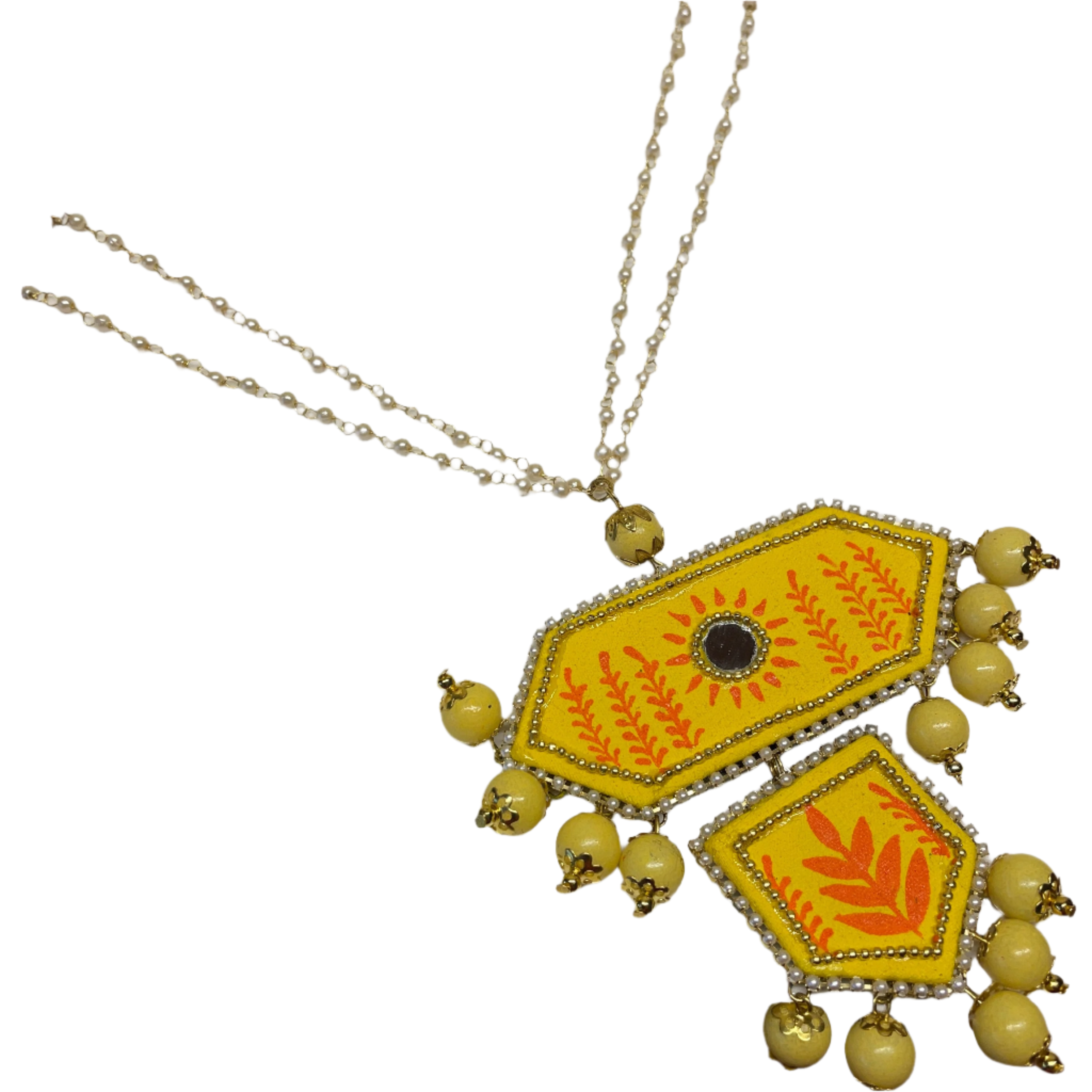 khoj city Nalini Yellow Hand Painted (Necklace) HP-NP-072