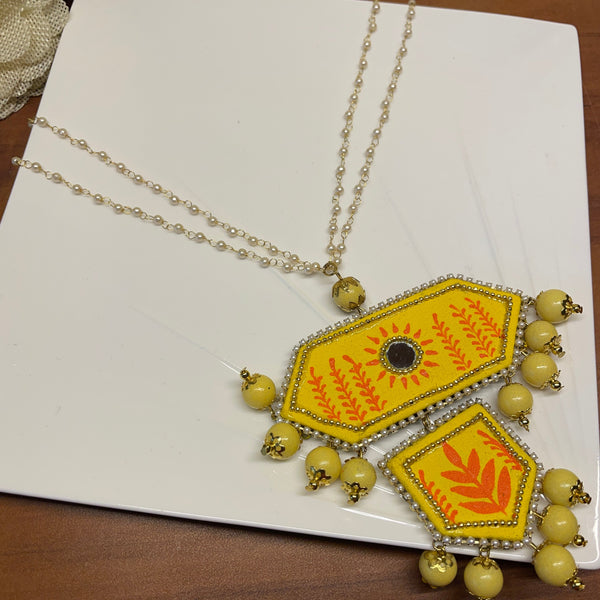 khoj city Nalini Yellow Handpainted (Necklace)