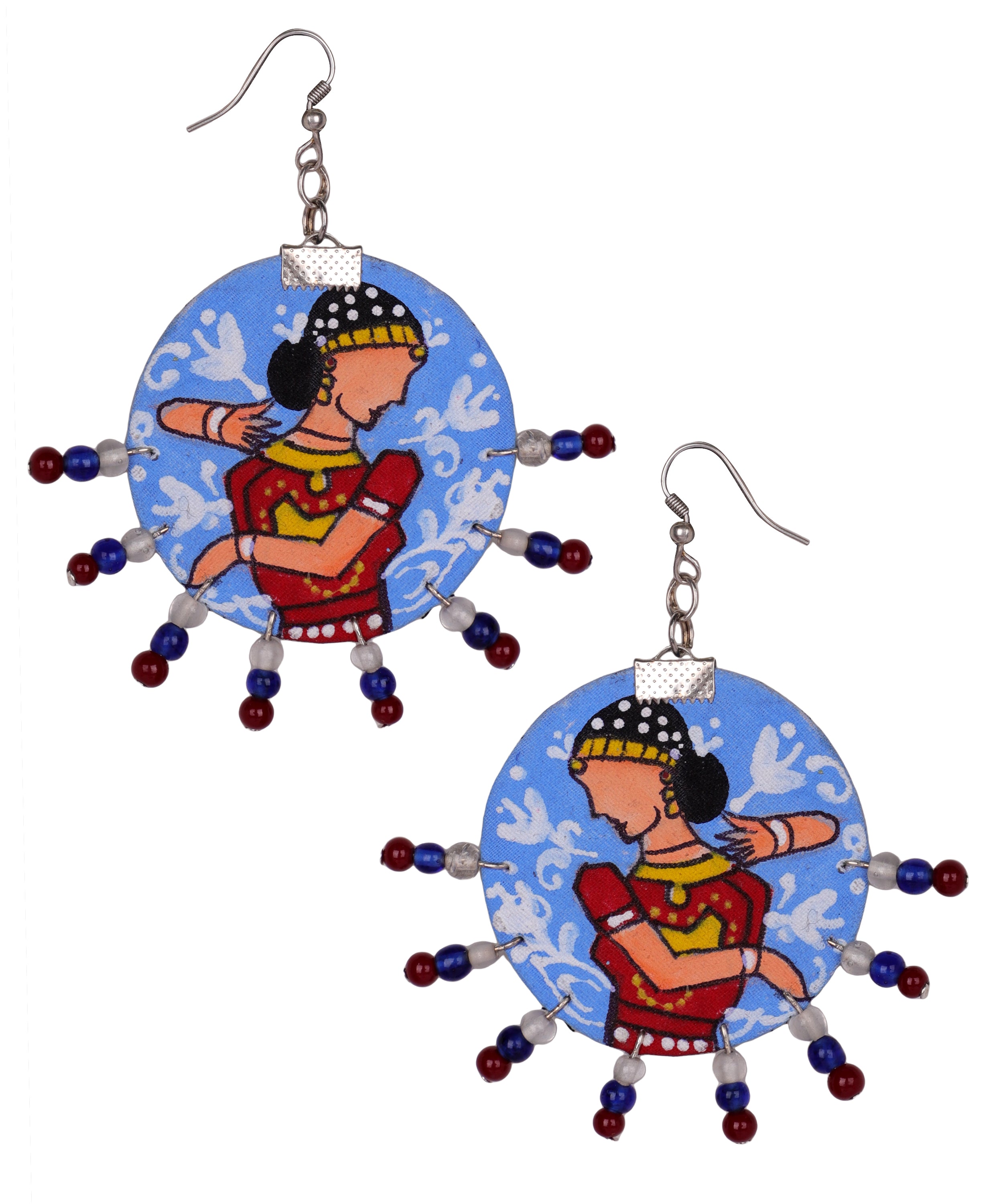 khoj city Natyam Traditional Multi Color Hand Painted Drop (Earrings) HP-ER-143