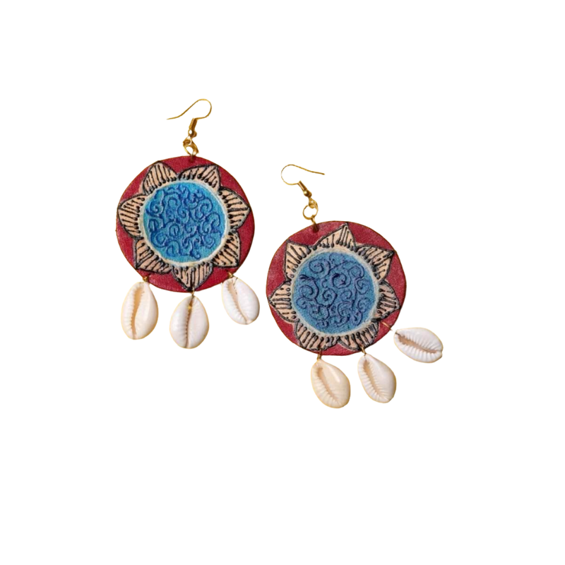 khoj city Night Music Handpainted Red (Earrings)