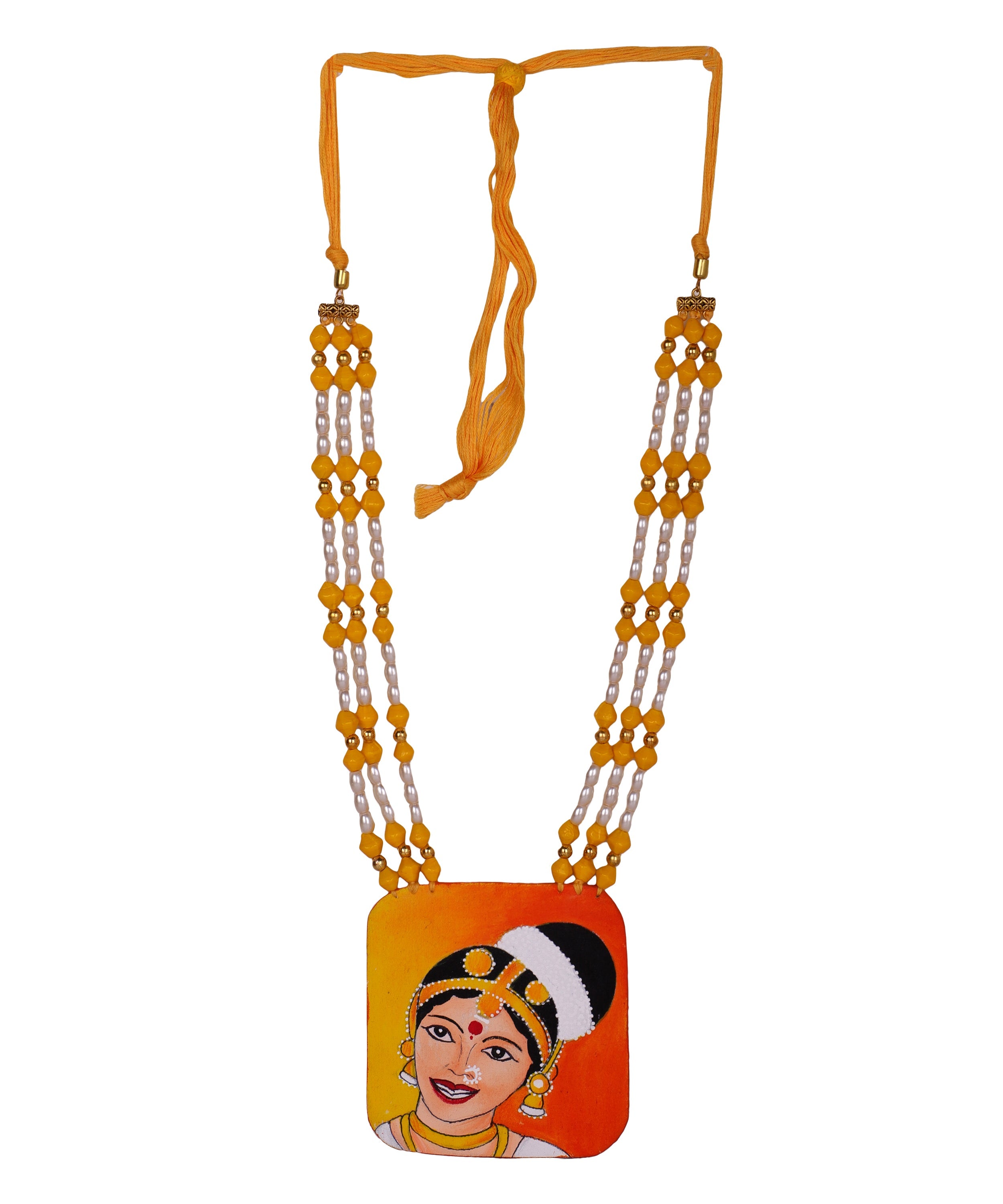 khoj city Nrit Classic Multi Color Hand Painted (Necklace) HP-NP-077