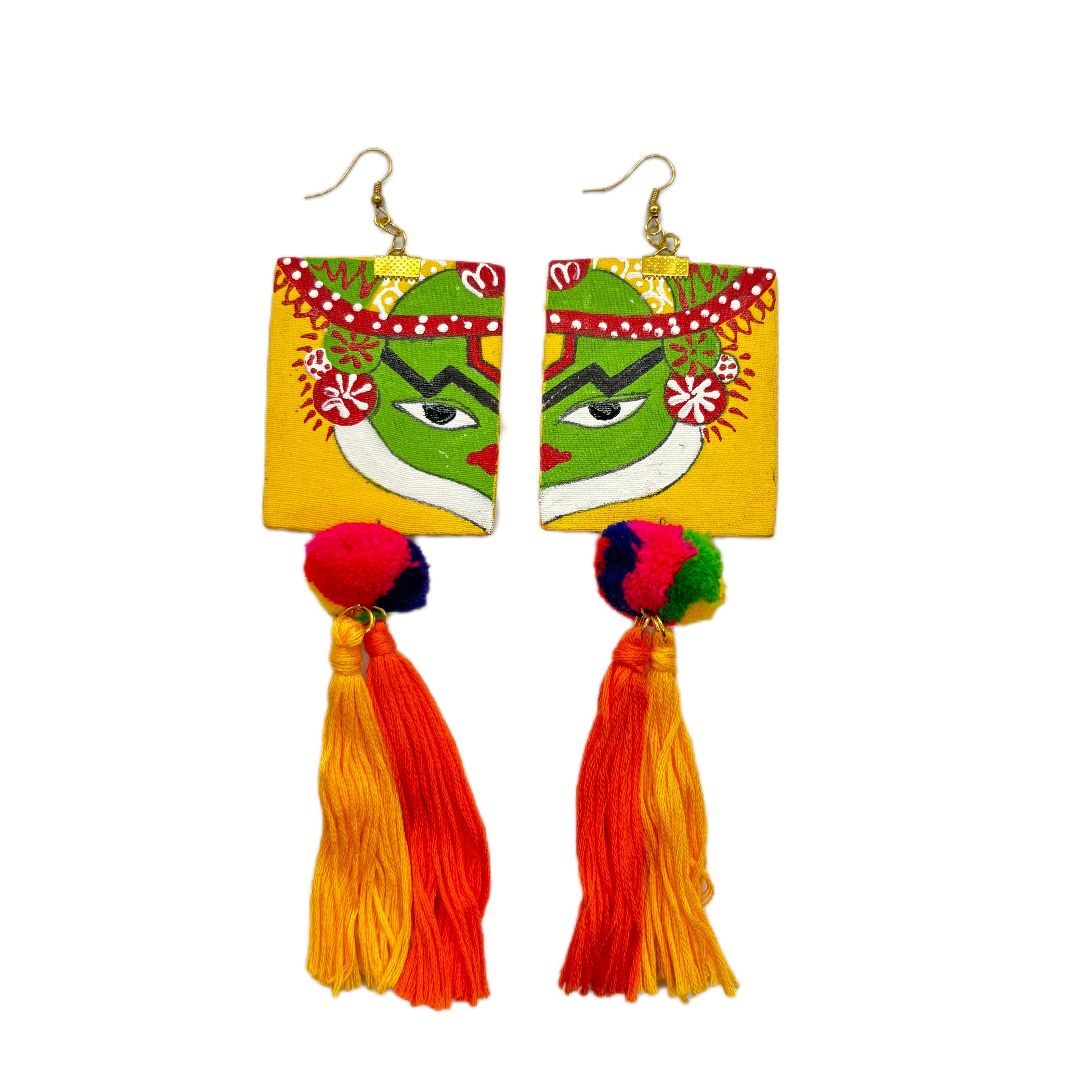 khoj city Nrityakala Traditional Multi Color Hand Painted Drop (Earrings) HP-ER-145