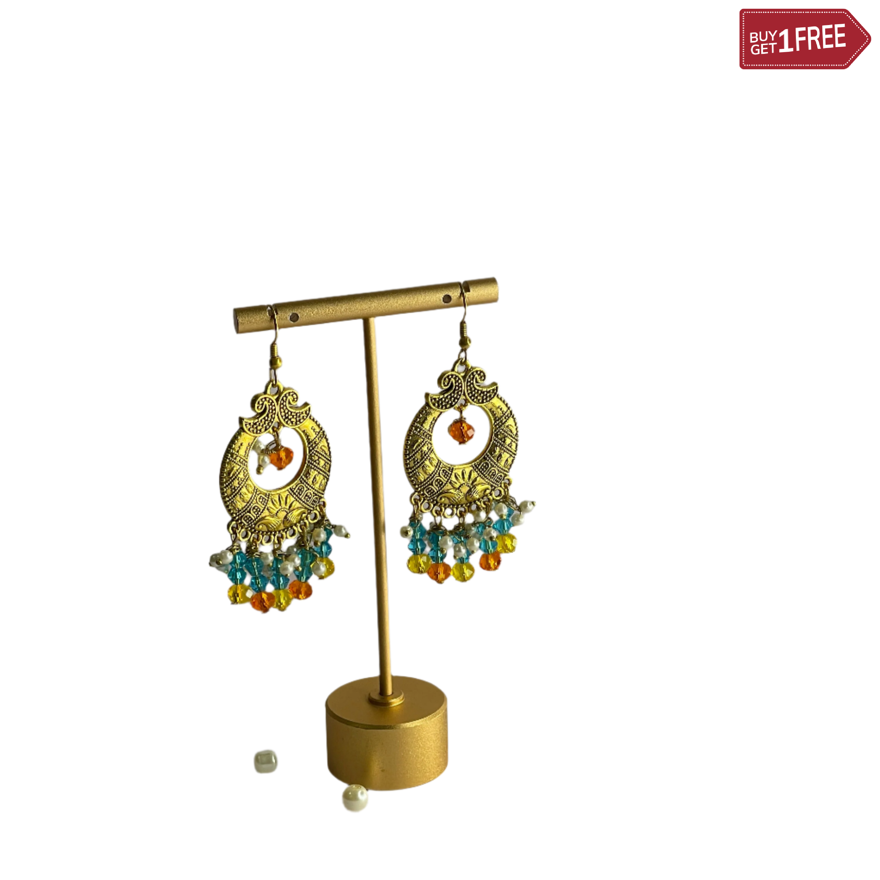 khoj city Oxidised Charms Multi Color Handmade Drop (Earrings) HM-ER-003