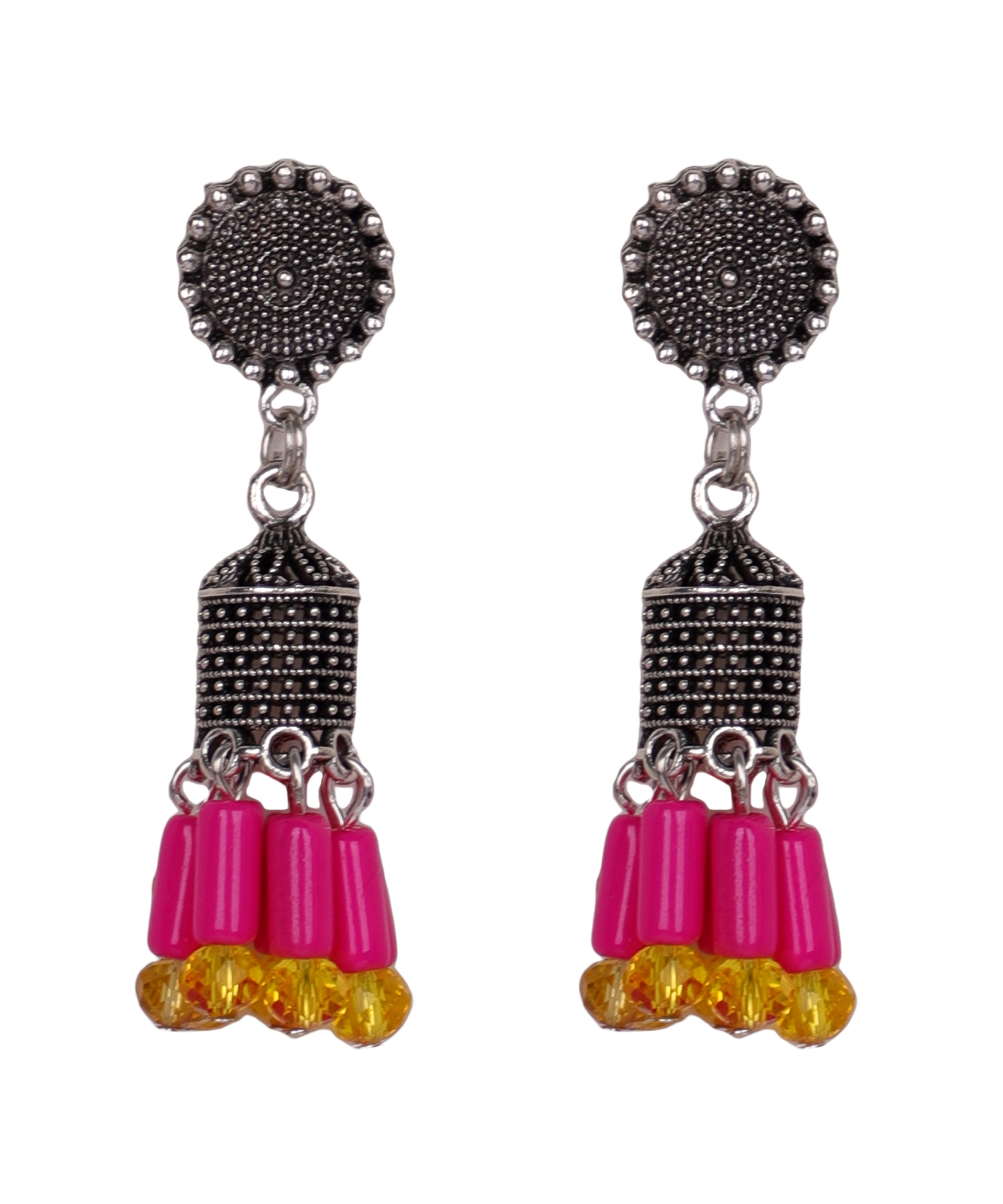 khoj city Oxidised Charms Multi Color Handmade Drop (Earrings) HM-ER-005