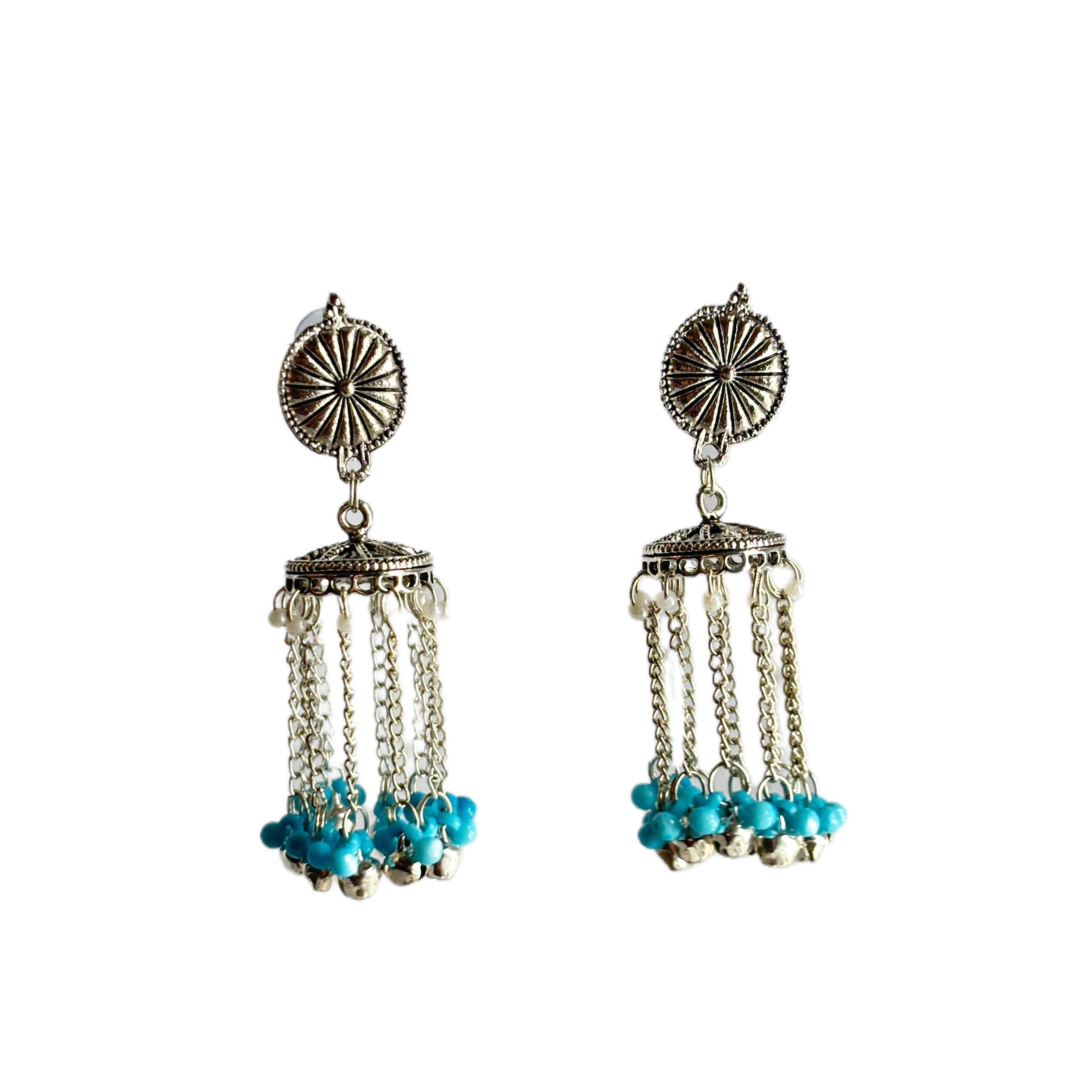 khoj city Oxidised Charms Multi Color Handmade Drop (Earrings) HM-ER-011