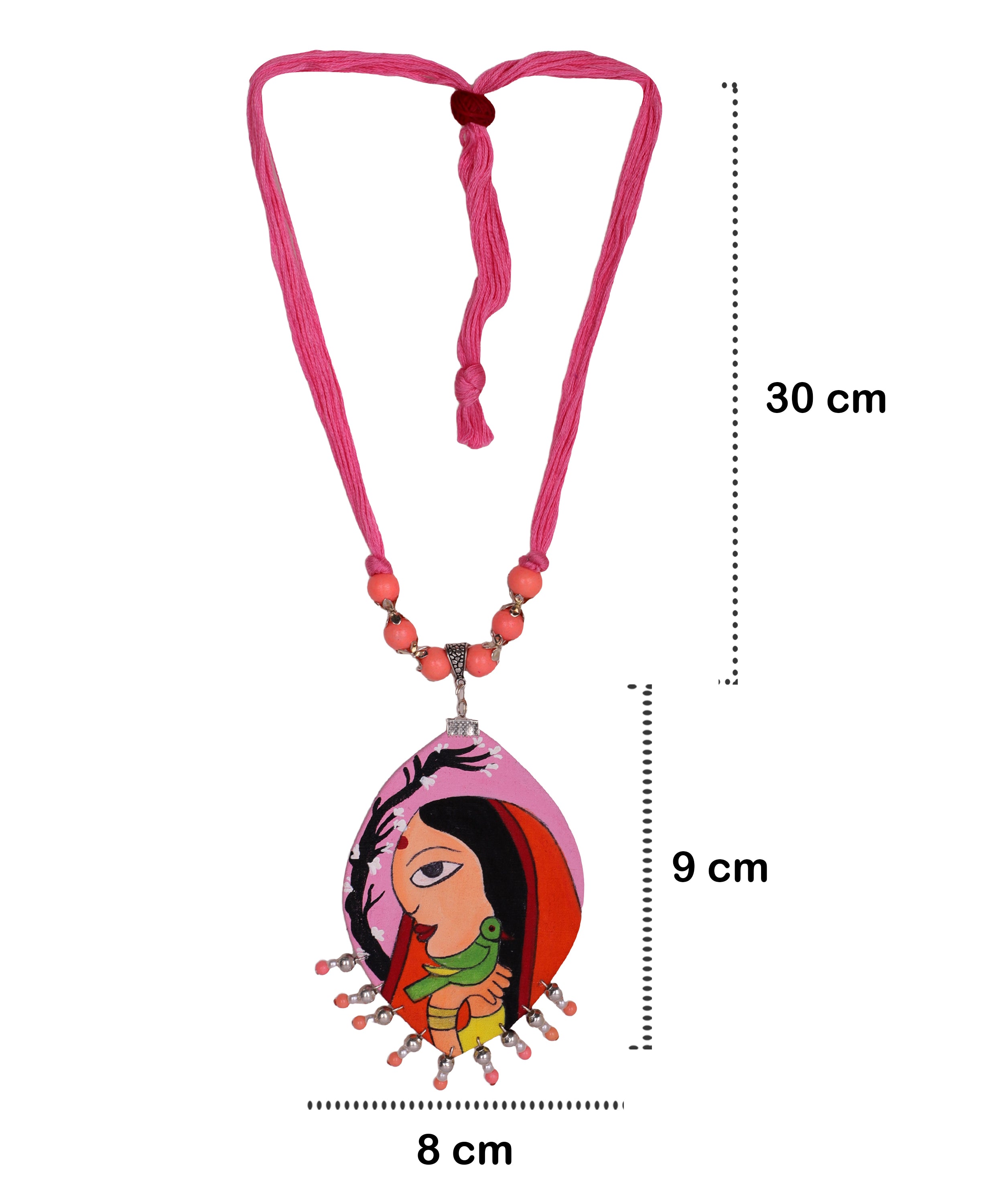 khoj city Paloma Classic Multi Color Hand Painted (Necklace) HP-NP-082