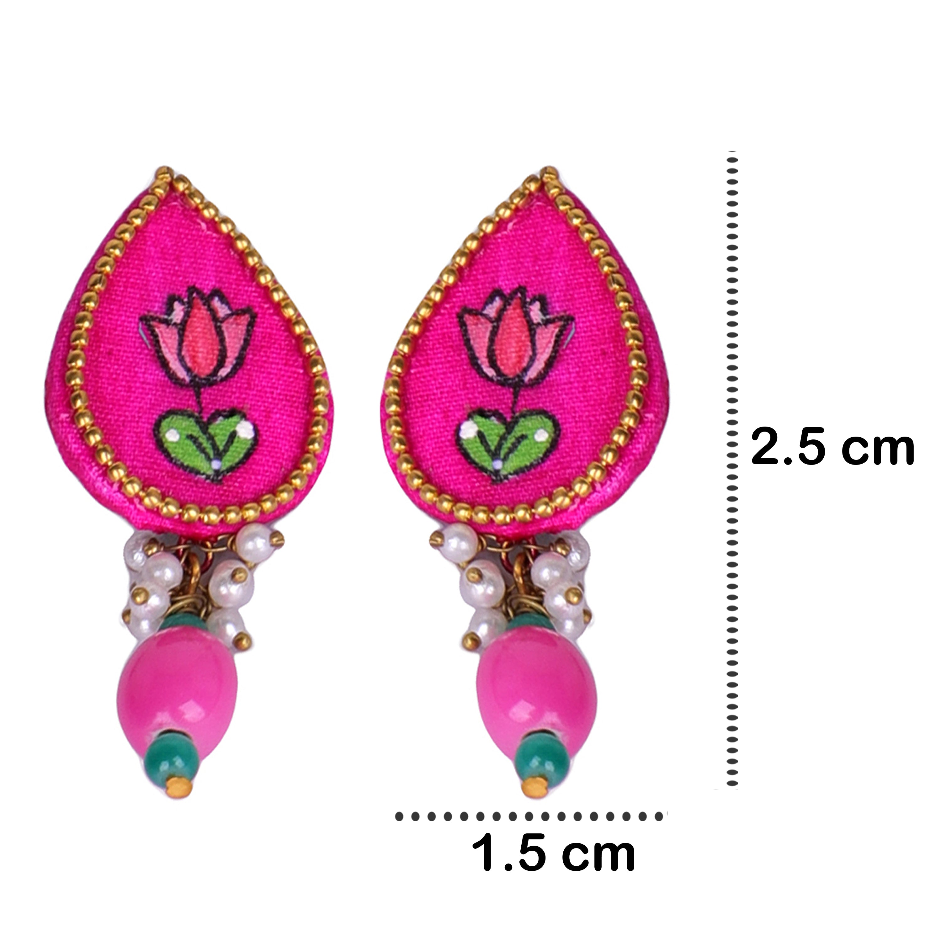 khoj city Petal Mini Classic Multi Color Hand Painted Stud (Earrings) HP-ER-117