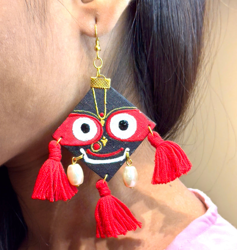 khoj city Puri Jagannath Handpainted (Earrings) - 001