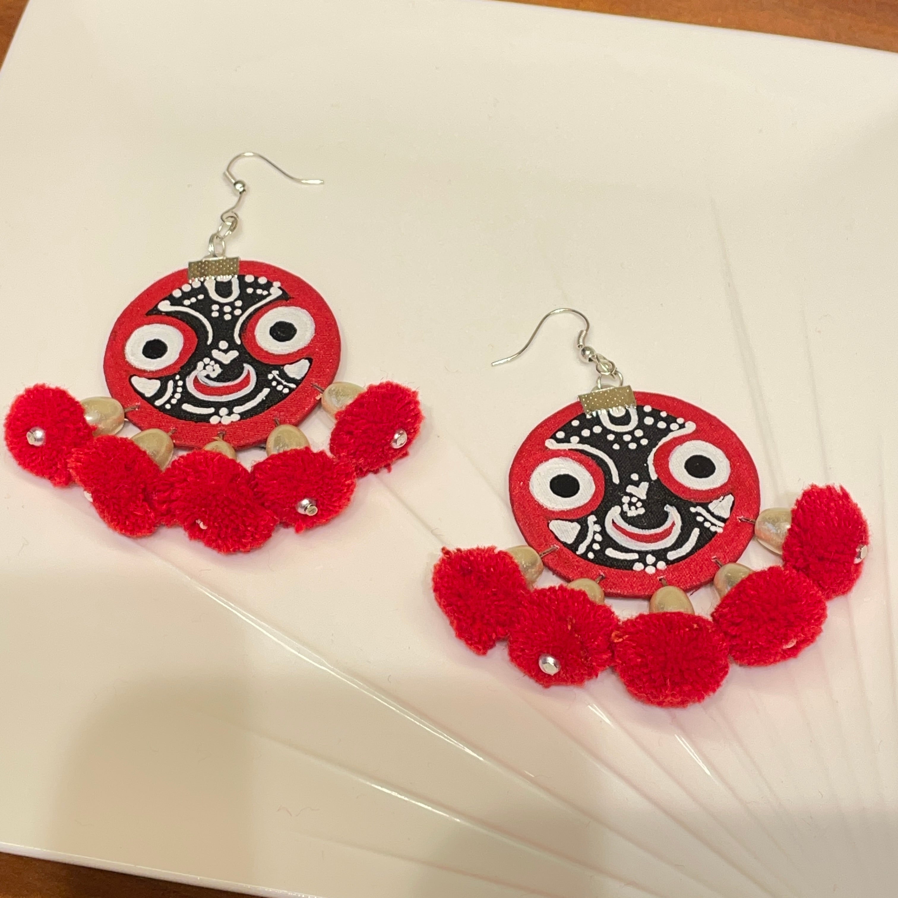 khoj city Puri Jagannath Handpainted (Earrings) - 002