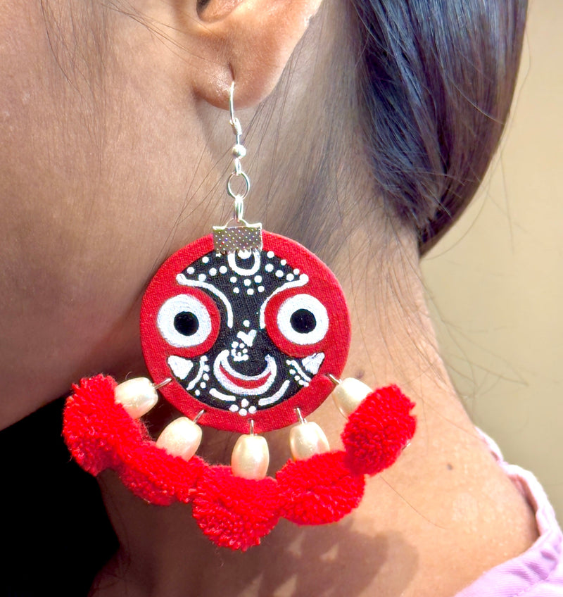 khoj city Puri Jagannath Handpainted (Earrings) - 002