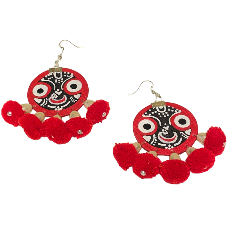 khoj city Puri Jagannath Handpainted (Earrings) - 002