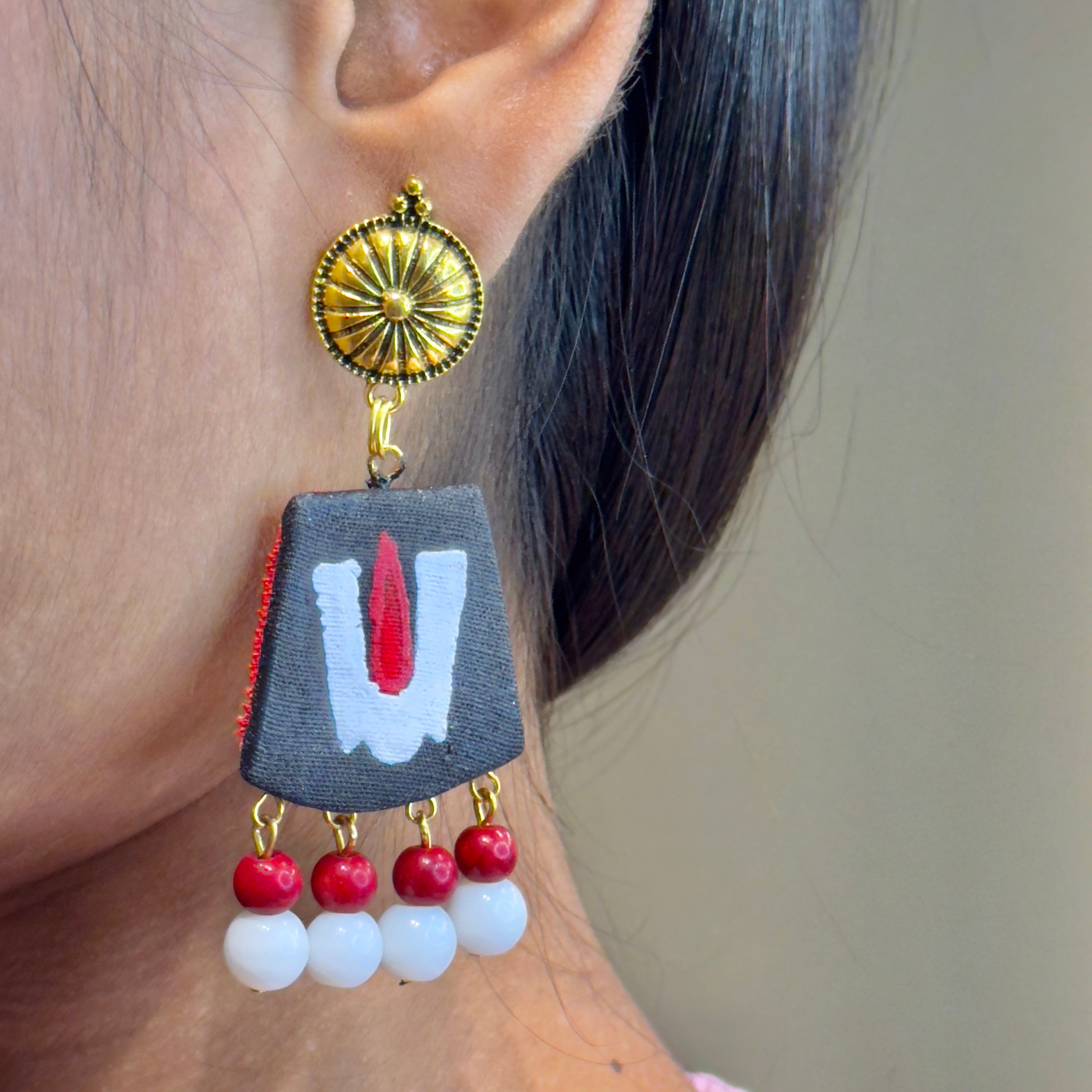 khoj city Puri Jagannath Handpainted (Earrings) - 003