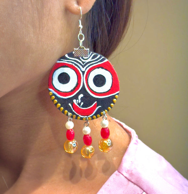 khoj city Puri Jagannath Handpainted (Earrings) - 005