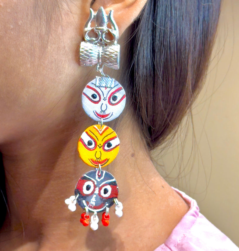 khoj city Puri Jagannath Handpainted (Earrings) - 006