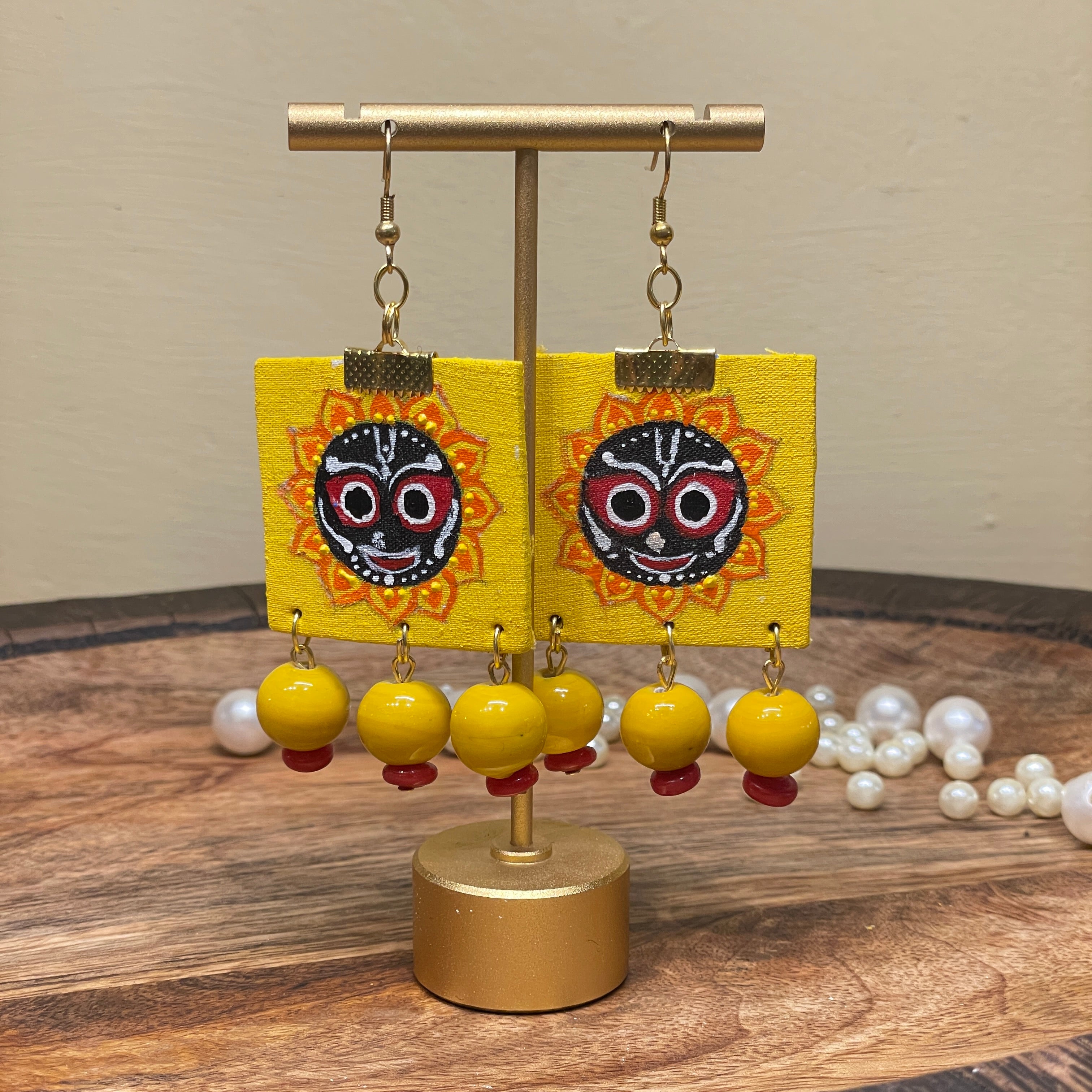 khoj city Puri Jagannath Handpainted (Earrings) - 009