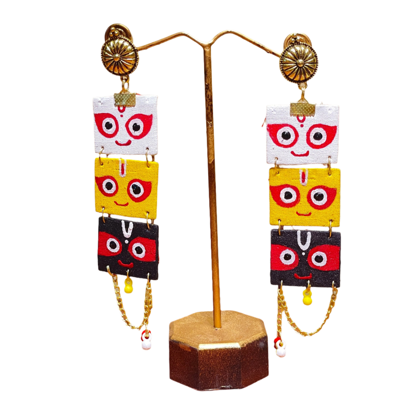 khoj city Puri Jagannath Handpainted (Earrings) - 010