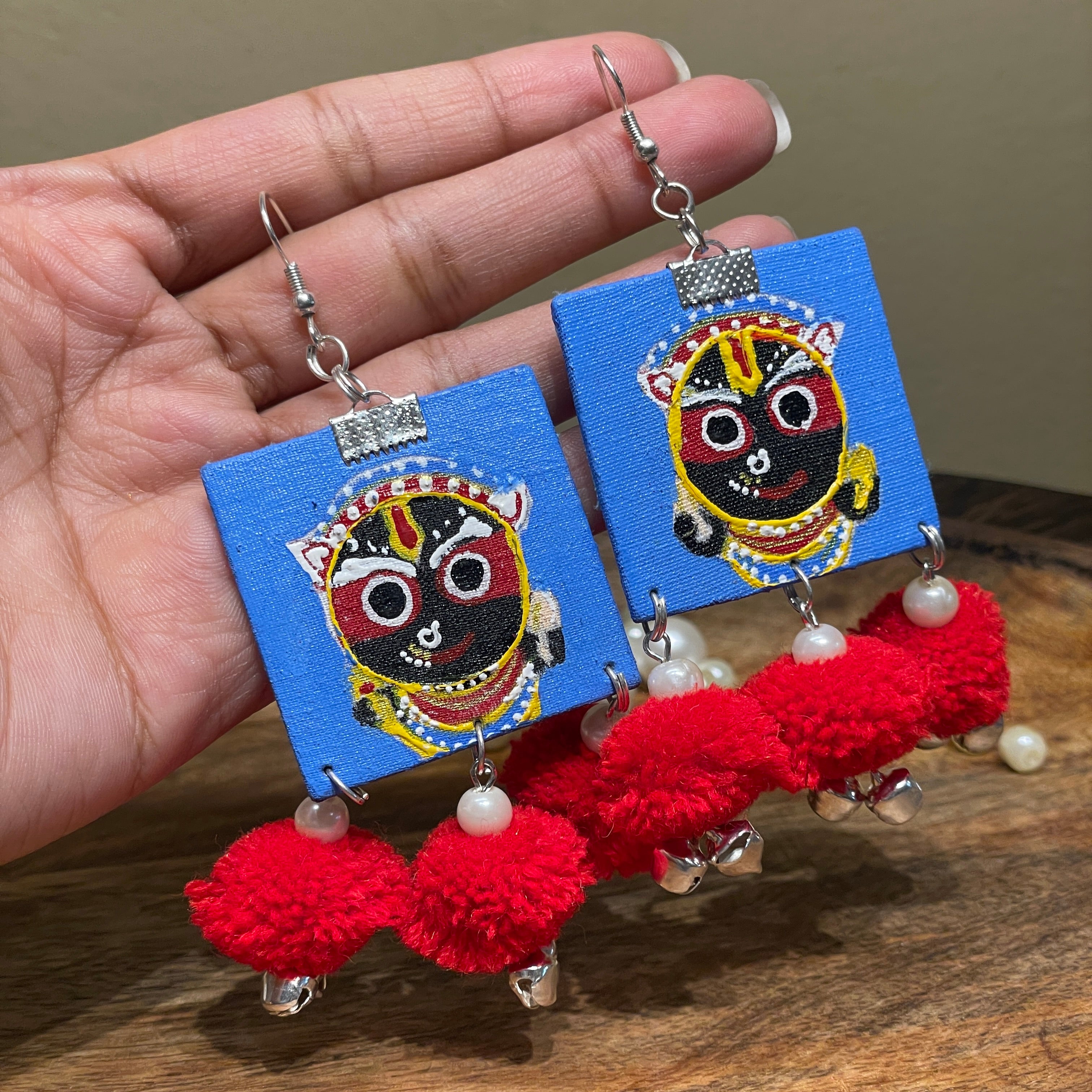 khoj city Puri Jagannath Handpainted (Earrings) - 019