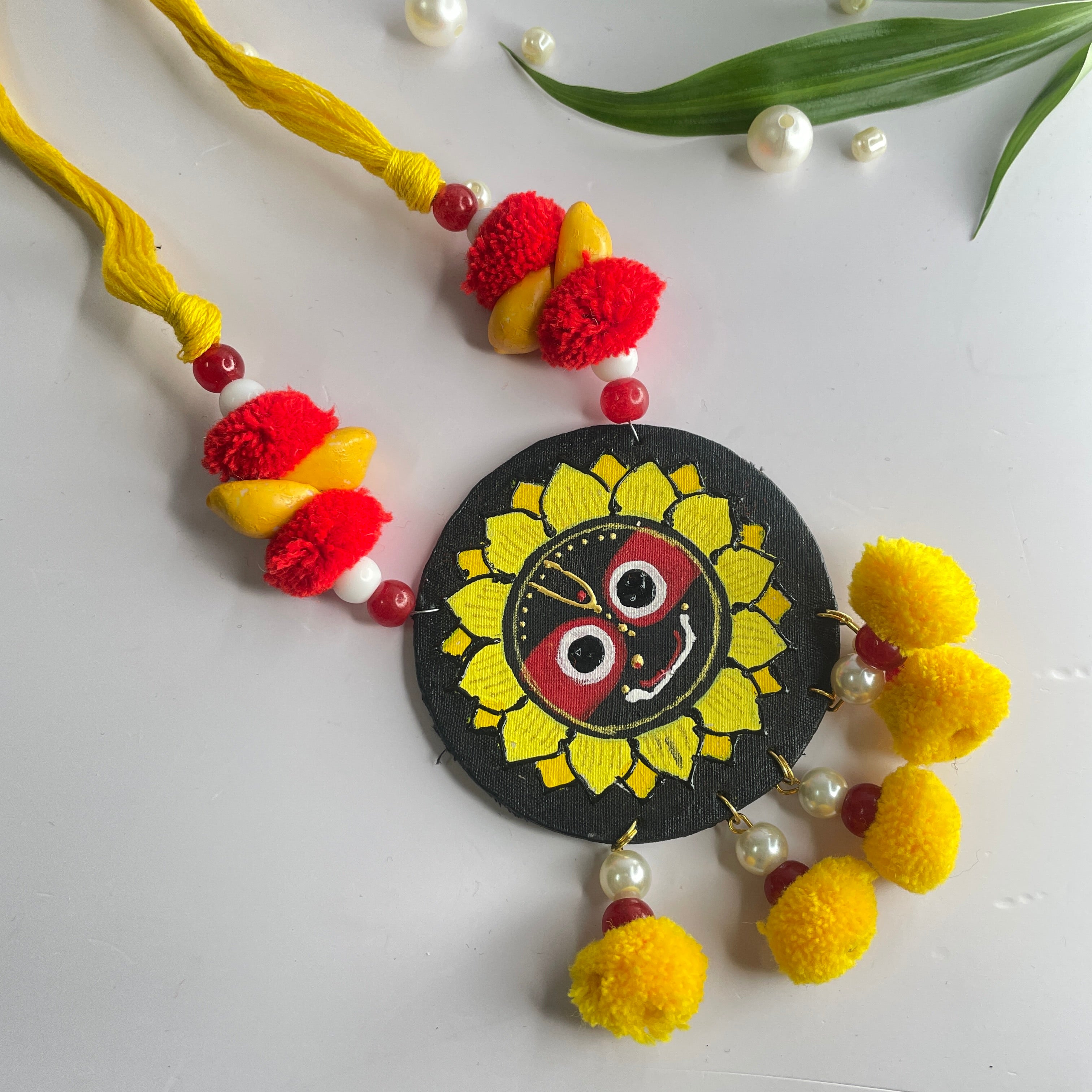 khoj city Puri Jagannath Handpainted  (Necklace) - 056