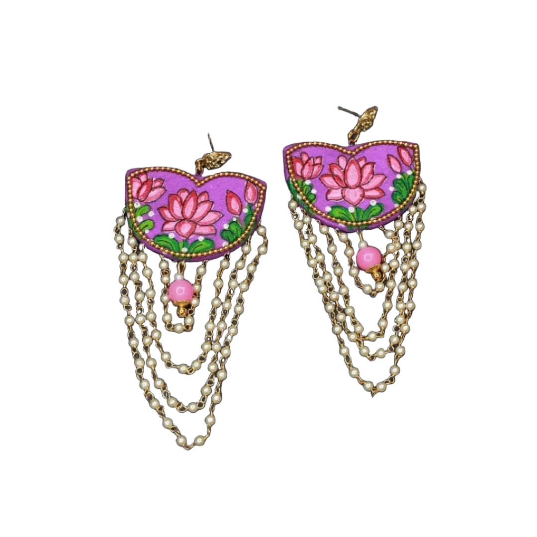 khoj city Raeni Handpainted Purple (Earrings)