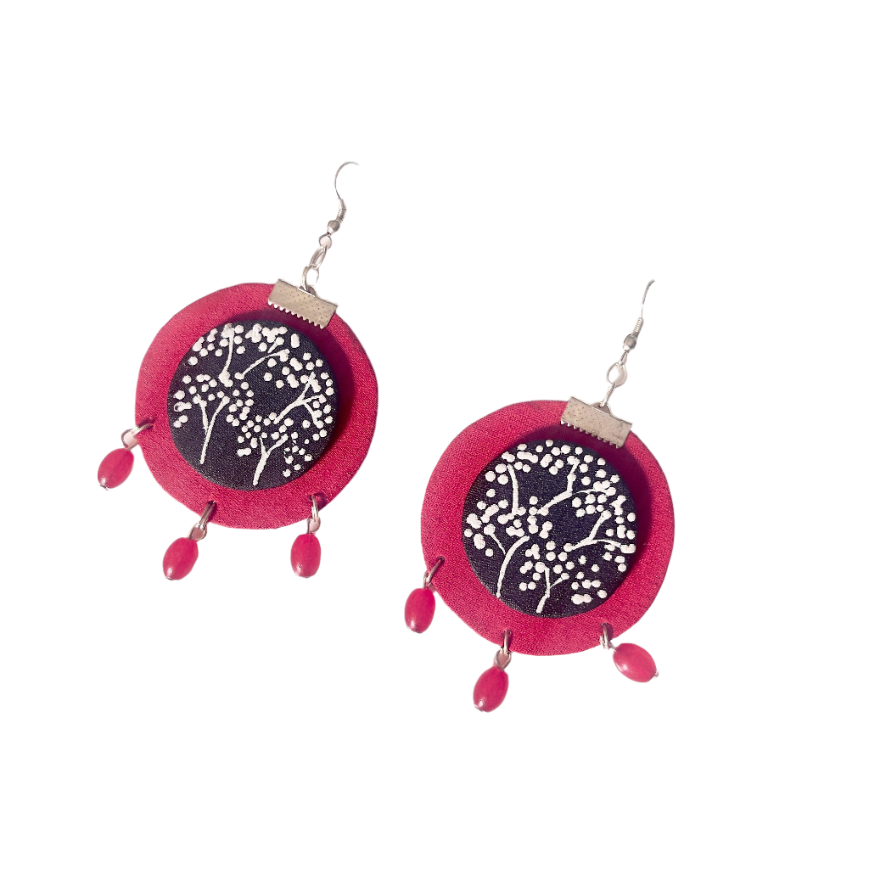 khoj city Rosy Handpainted Red (Earrings)