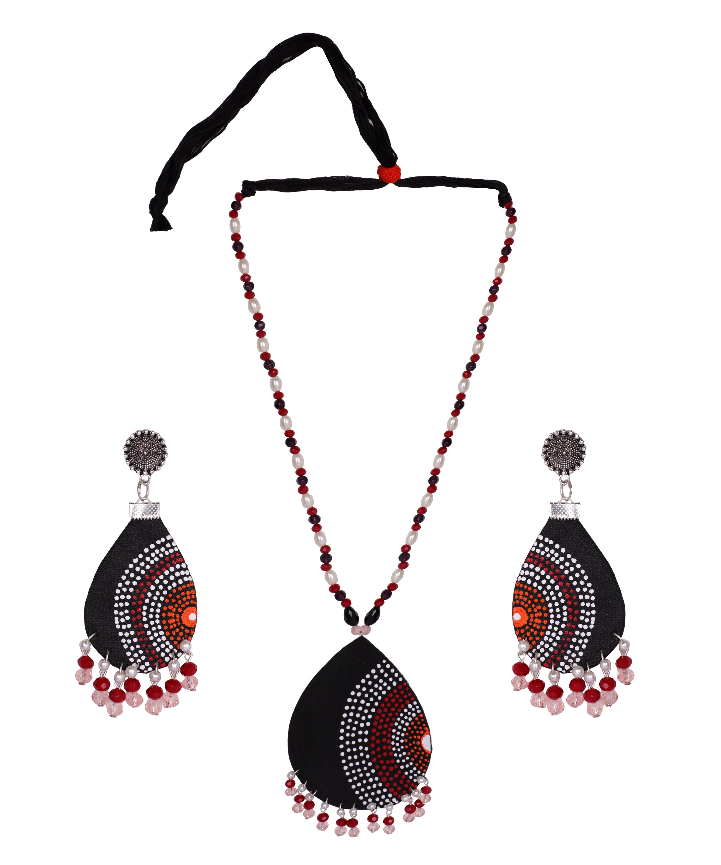 khoj city Sable Dot Multi Color Hand Painted (Necklace Set) HP-NP-