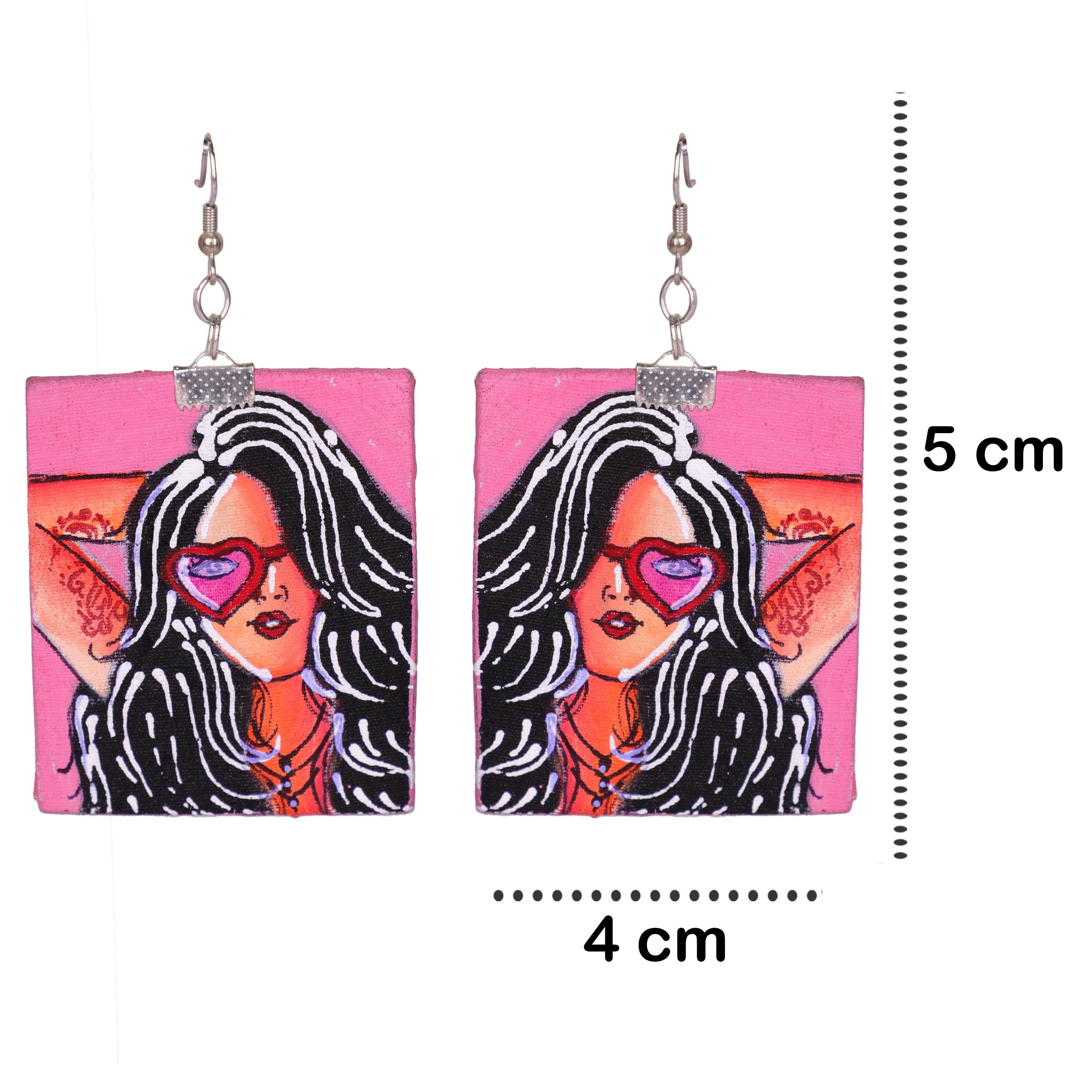 khoj city Sassy Urban Naari Bohemian Multi Color Hand Painted Drop (Earrings) HP-ER-194