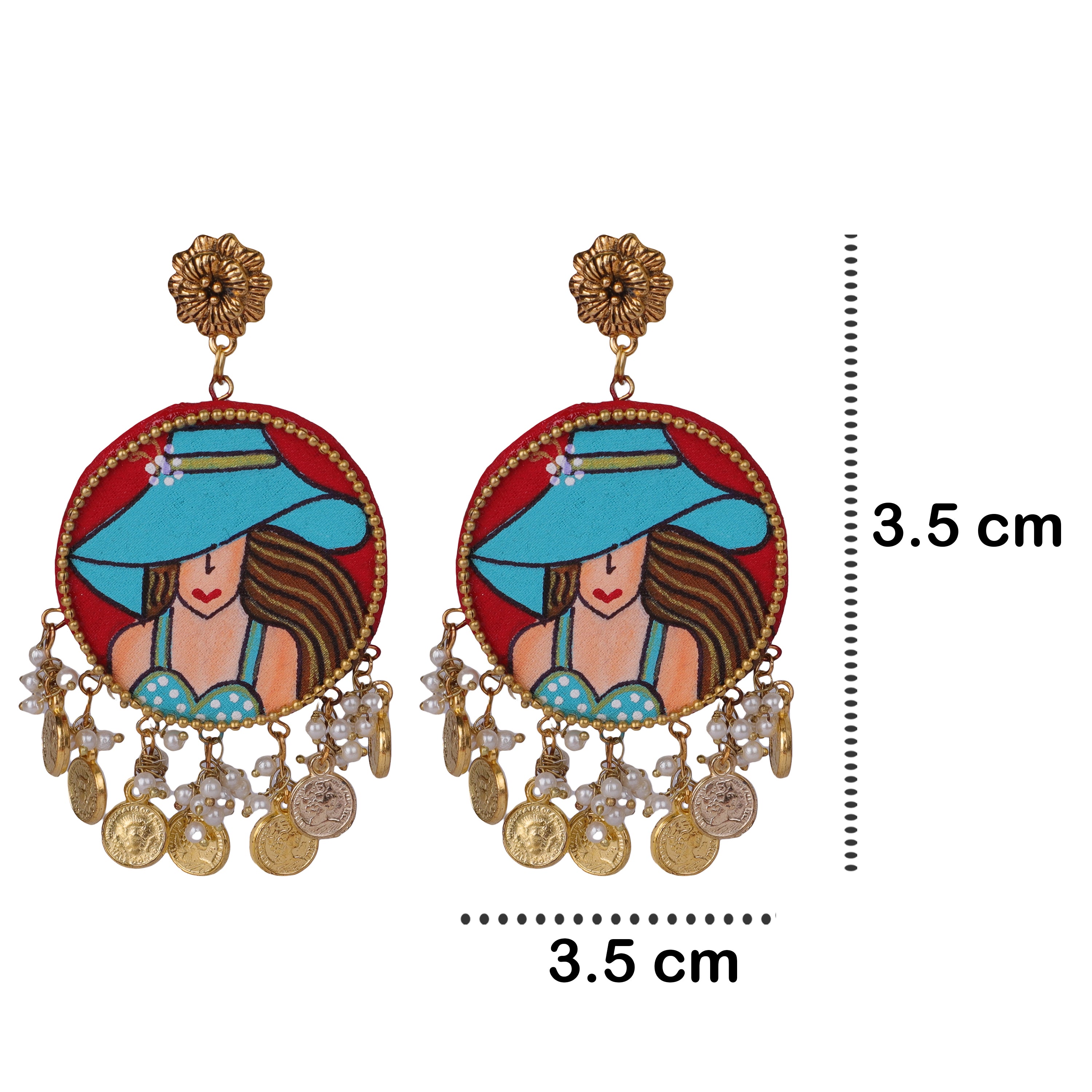 khoj city Seton Traditional Multi Color Hand Painted Drop (Earrings) HP-ER-211