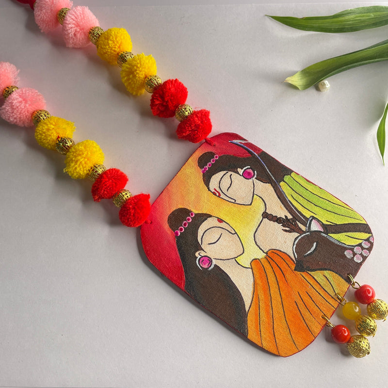 khoj city Siya Ram Handpainted Jewellery (Necklace) code - 035