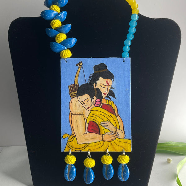 khoj city Siya Ram Handpainted Jewellery (Necklace) code - 036