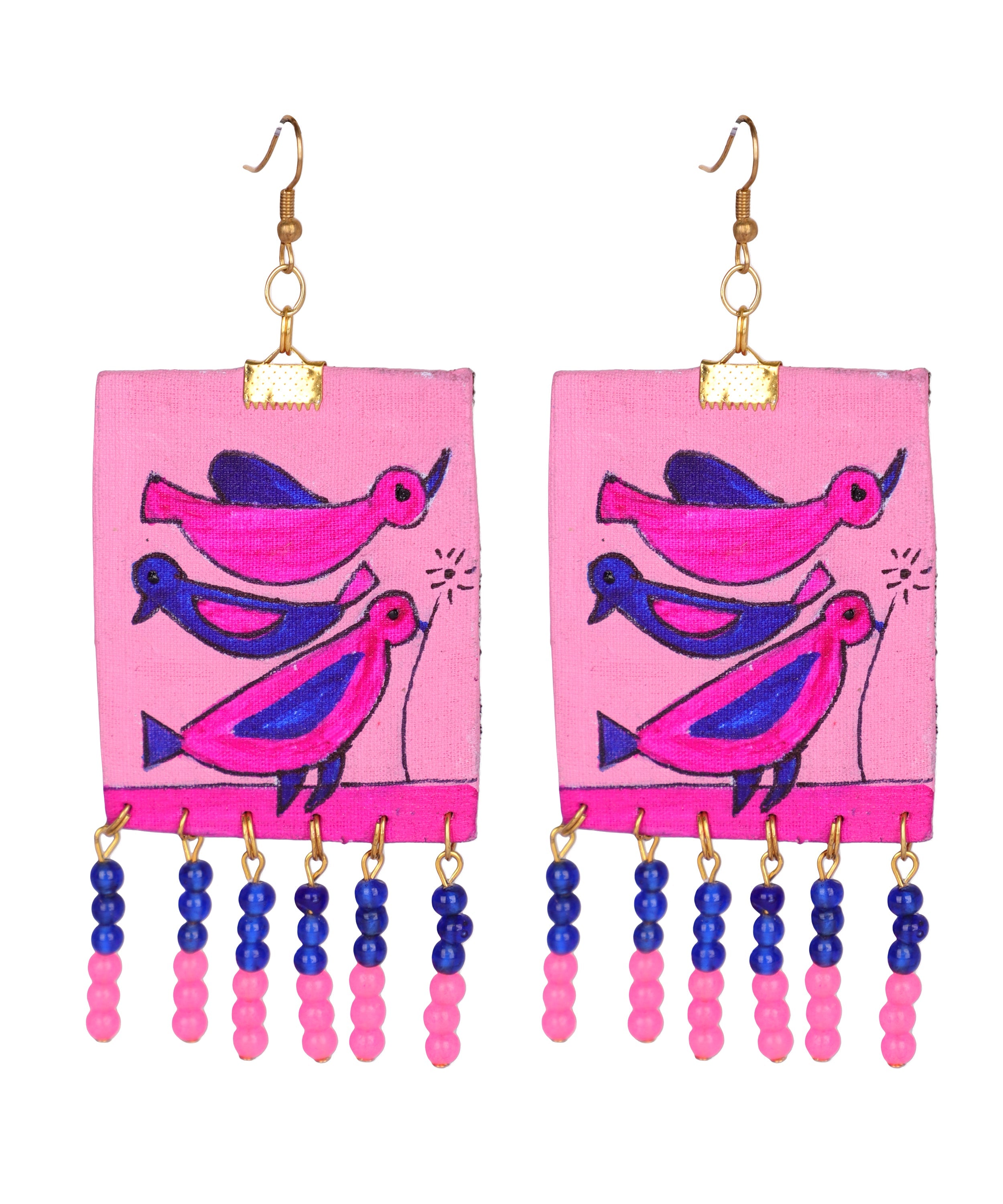 khoj city Spiti Traditional Multi Color Hand Painted Drop (Earrings) HP-ER-182