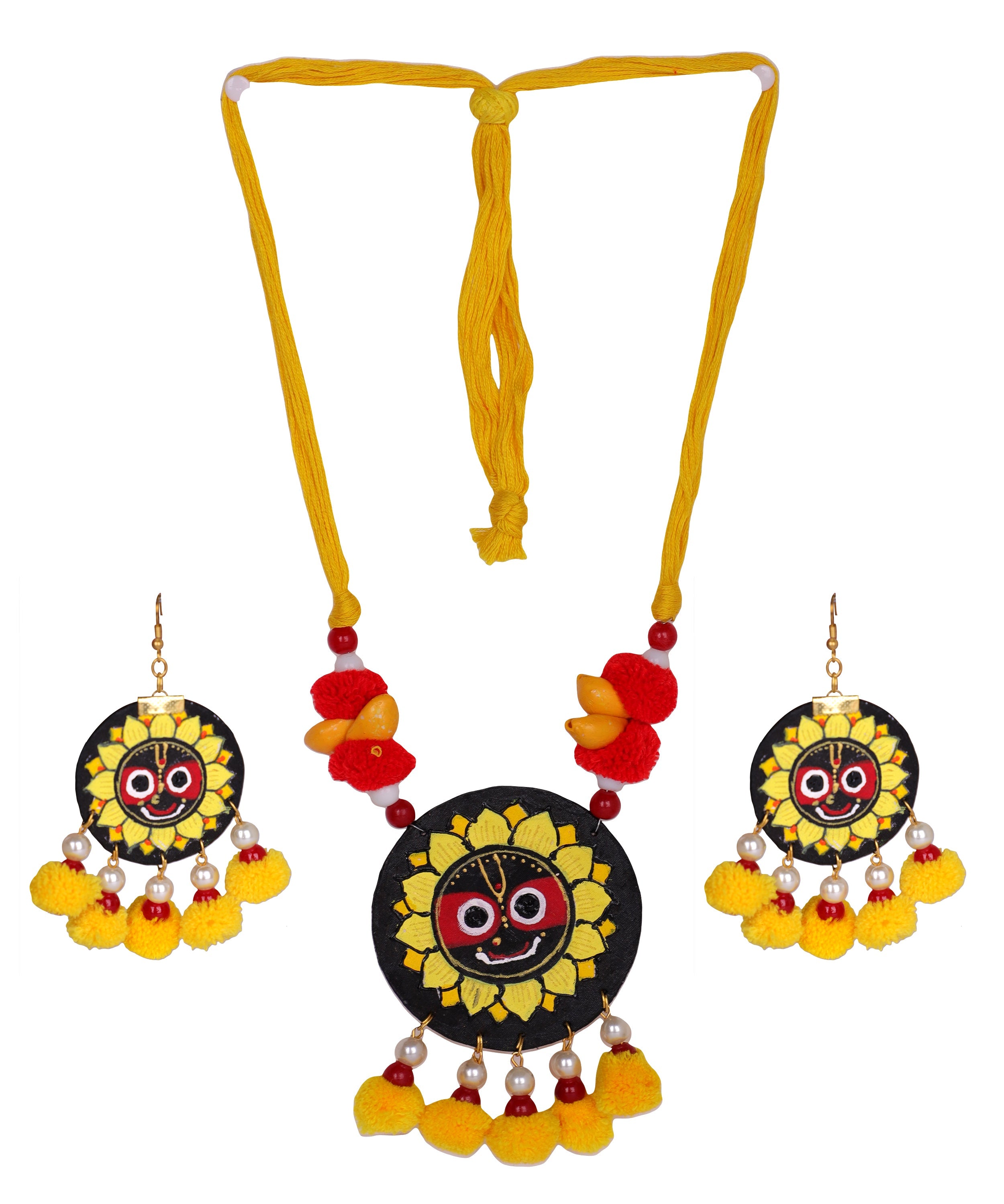 khoj city Sri Puri Jagannath Traditional Multi Color Hand Painted (Necklace set) HP-NP-