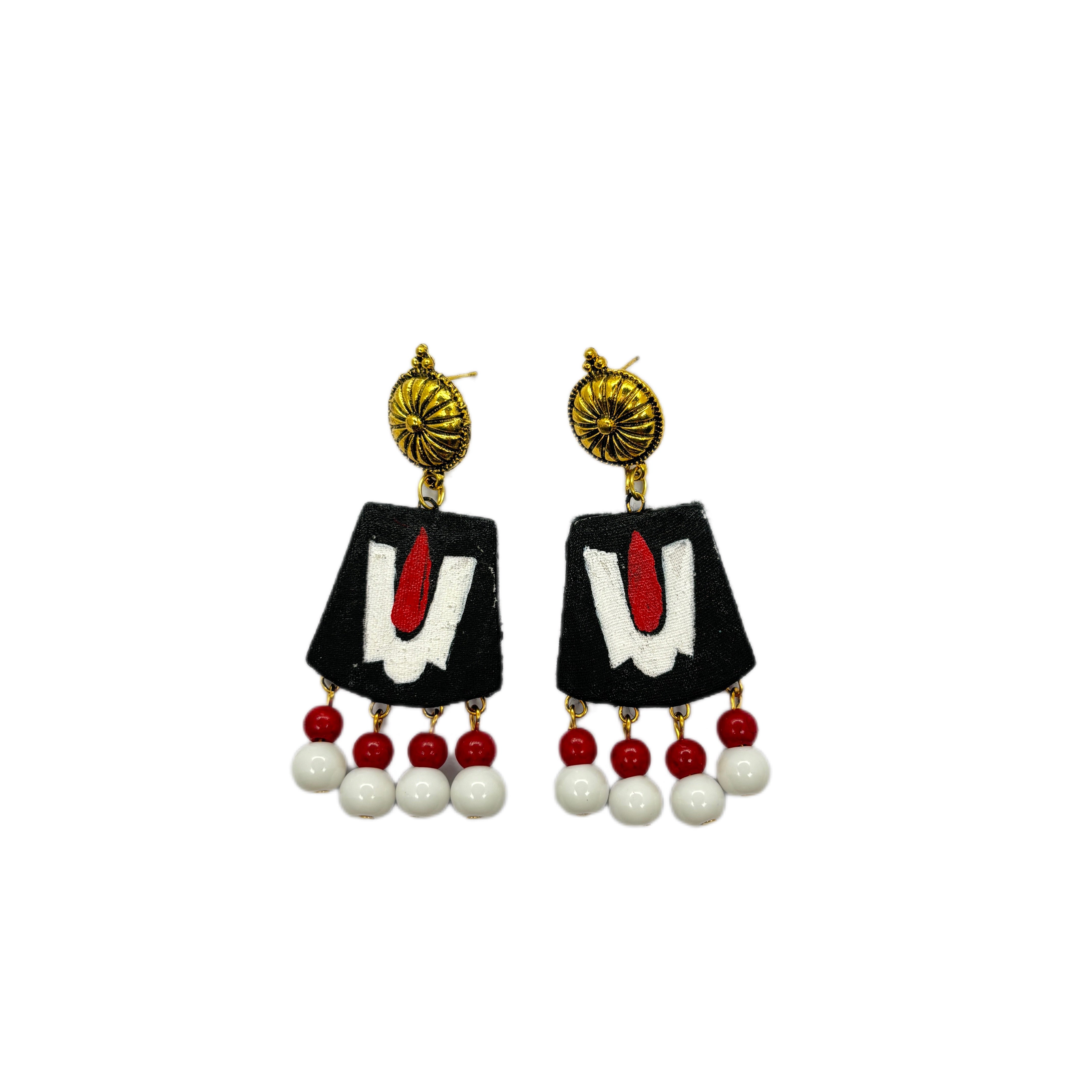 khoj city Tilak Puri Jagannath Traditional Multi Color Hand Painted Drop (Earrings) HP-ER-155