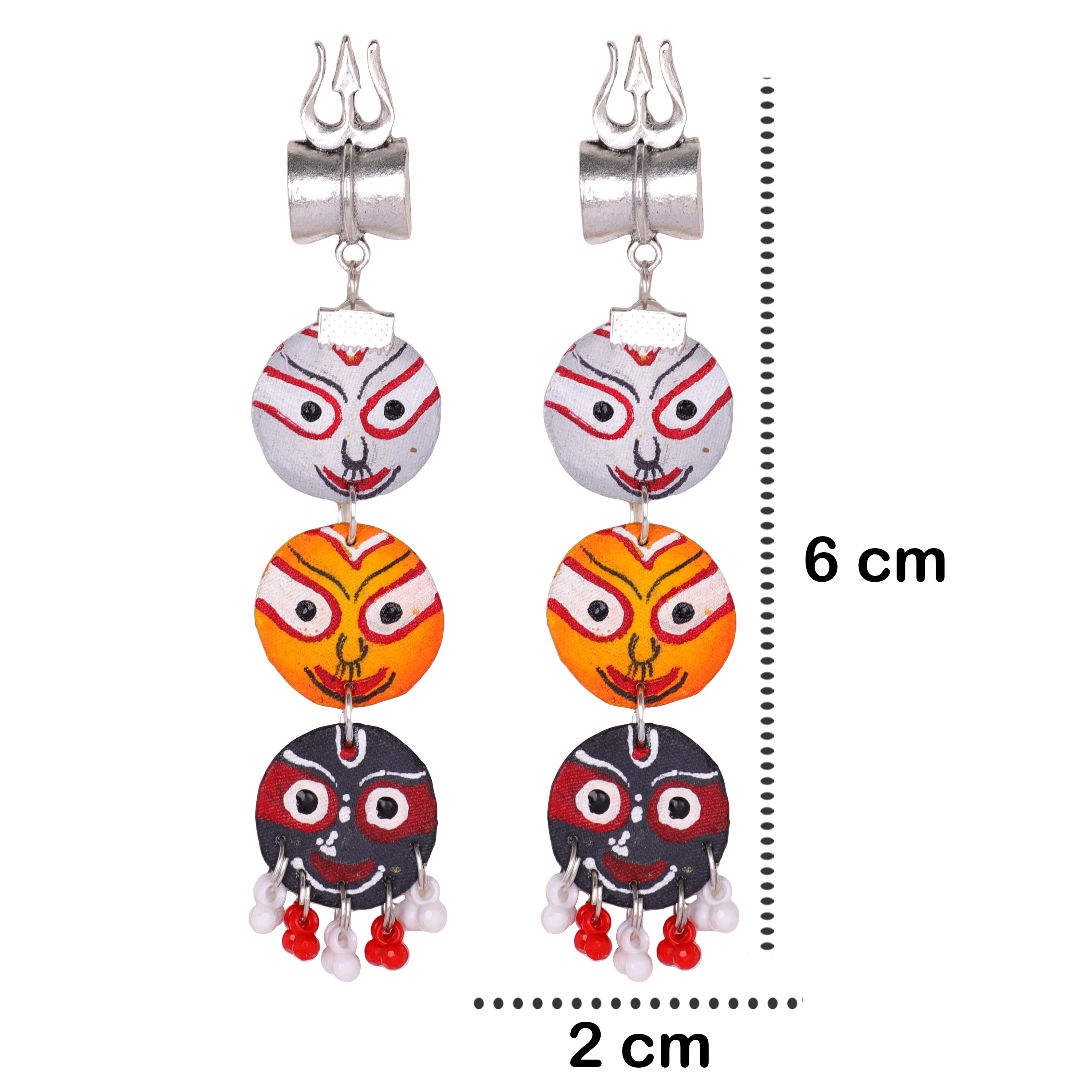 khoj city Trio Jagannath Traditional Multi Color Hand Painted Drop (Earrings) HP-ER-158