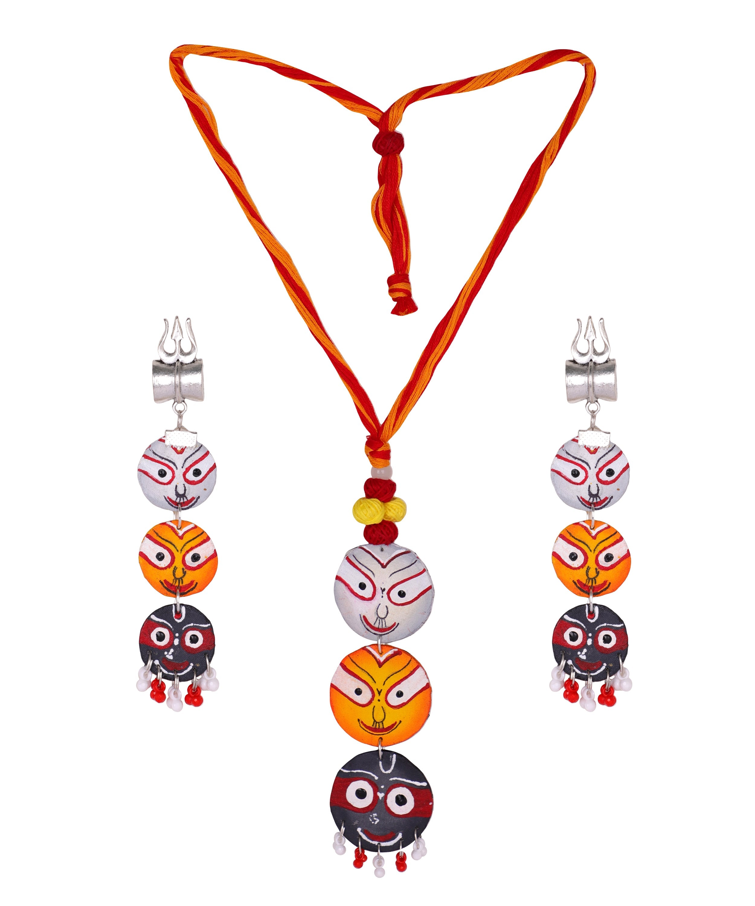 khoj city Trio Jagannath Traditional Multi Color Hand Painted (Necklace Set) HP-NP-