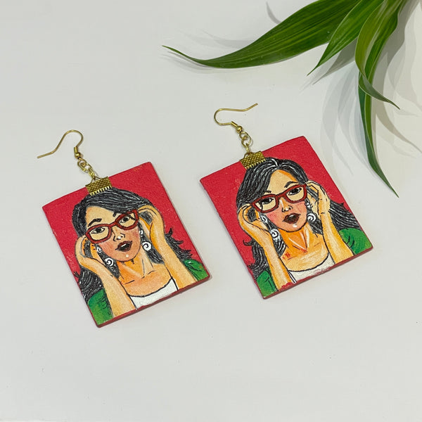 khoj city Urban Naari Handpainted Earrings code - 011