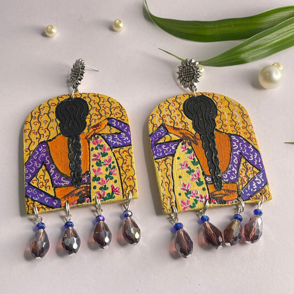 khoj city Urban Naari Handpainted Earrings code - 012