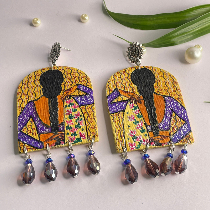 khoj city Urban Naari Handpainted Earrings code - 012