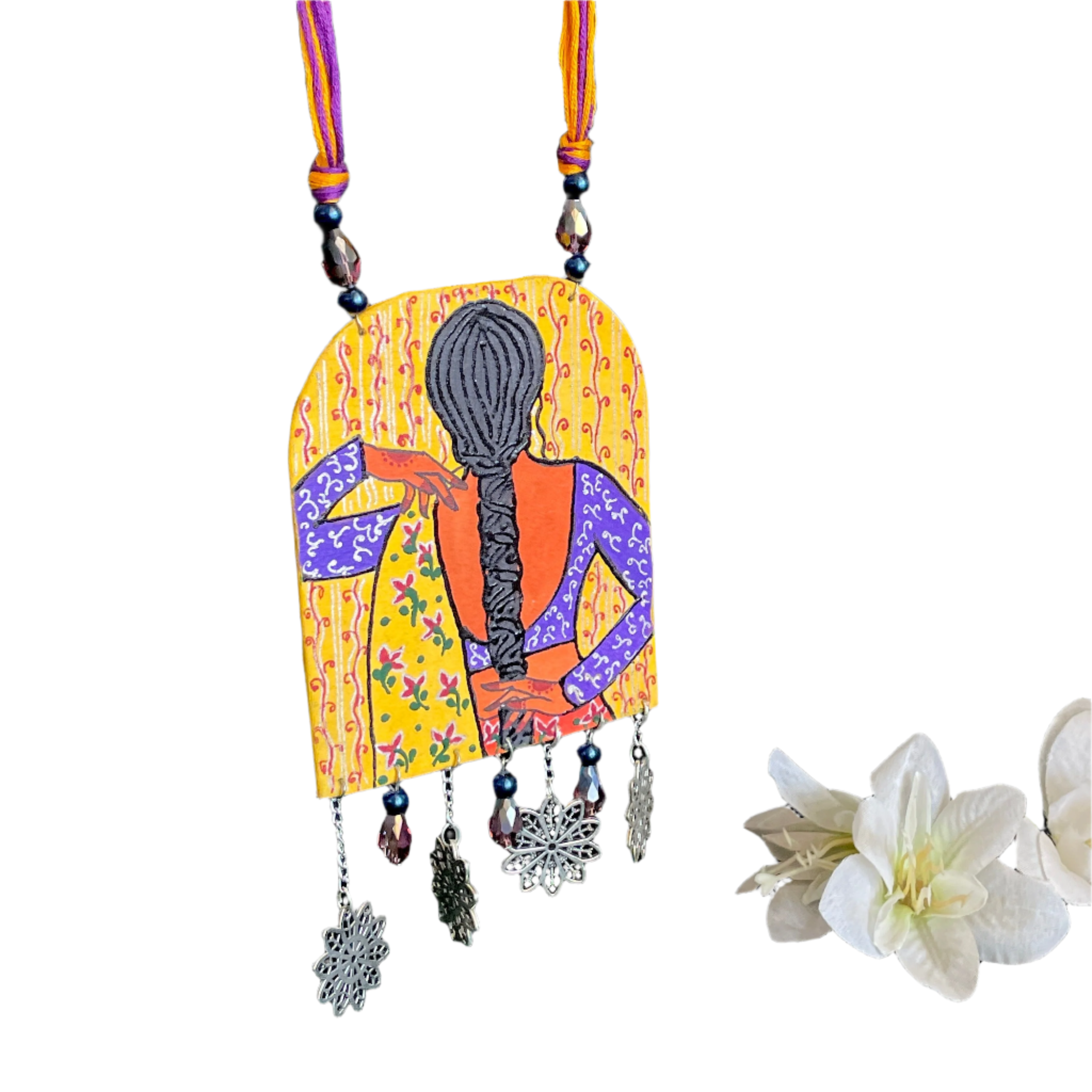 khoj city Urban Naari Handpainted Necklace code - 001