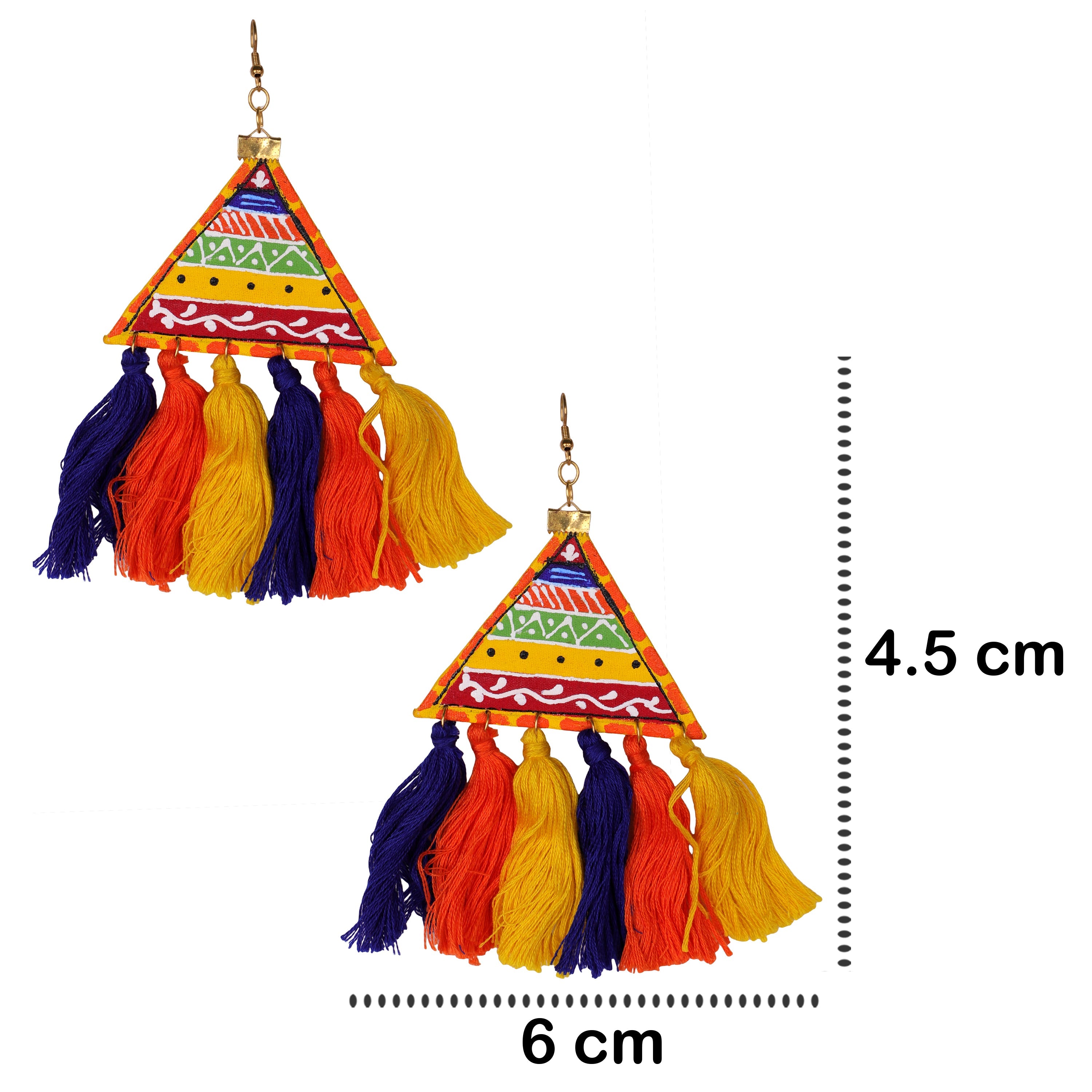 khoj city Valley Warli Modern Multi Color Hand Painted Drop (Earrings) HP-ER-197