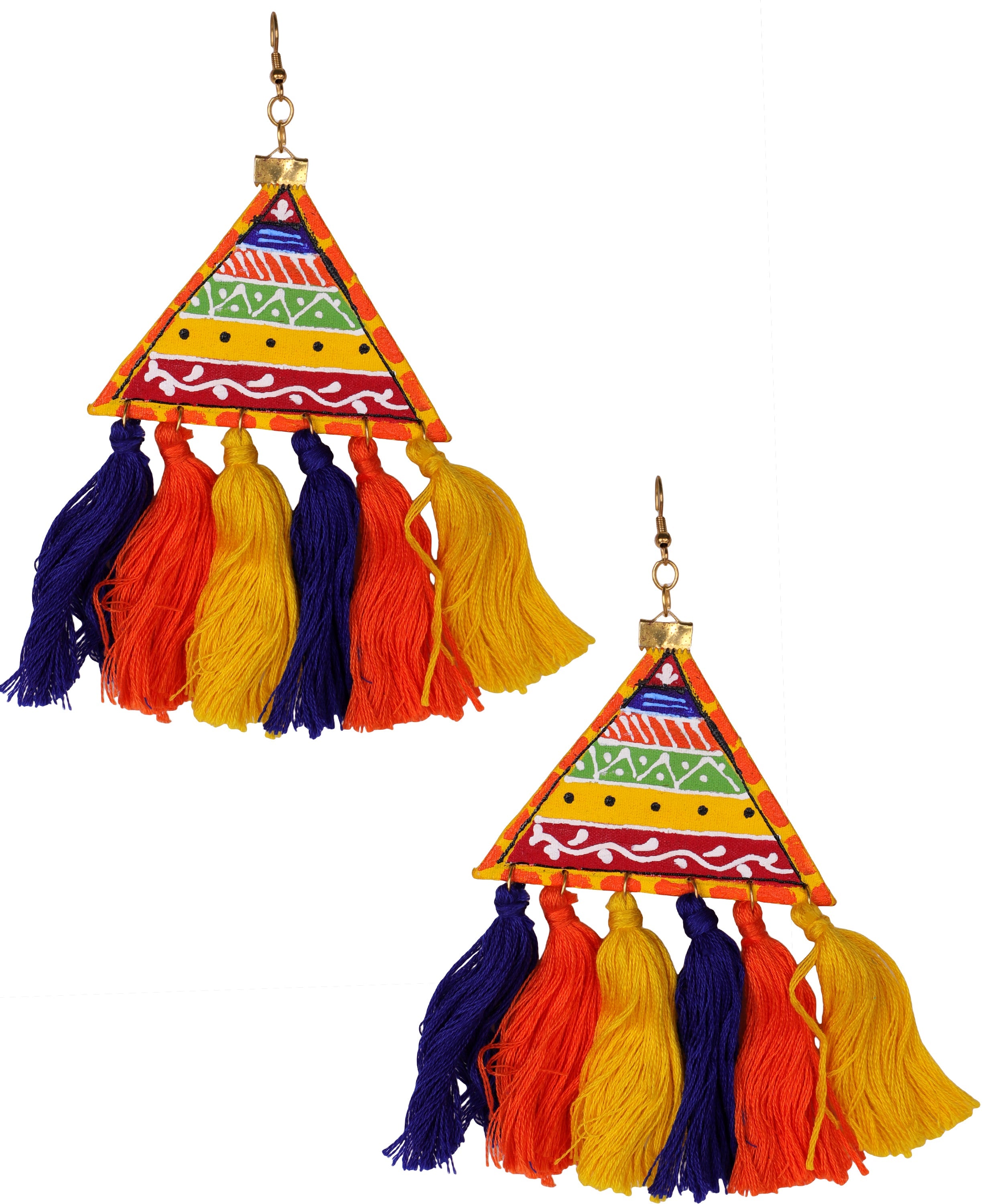 khoj city Valley Warli Modern Multi Color Hand Painted Drop (Earrings) HP-ER-197