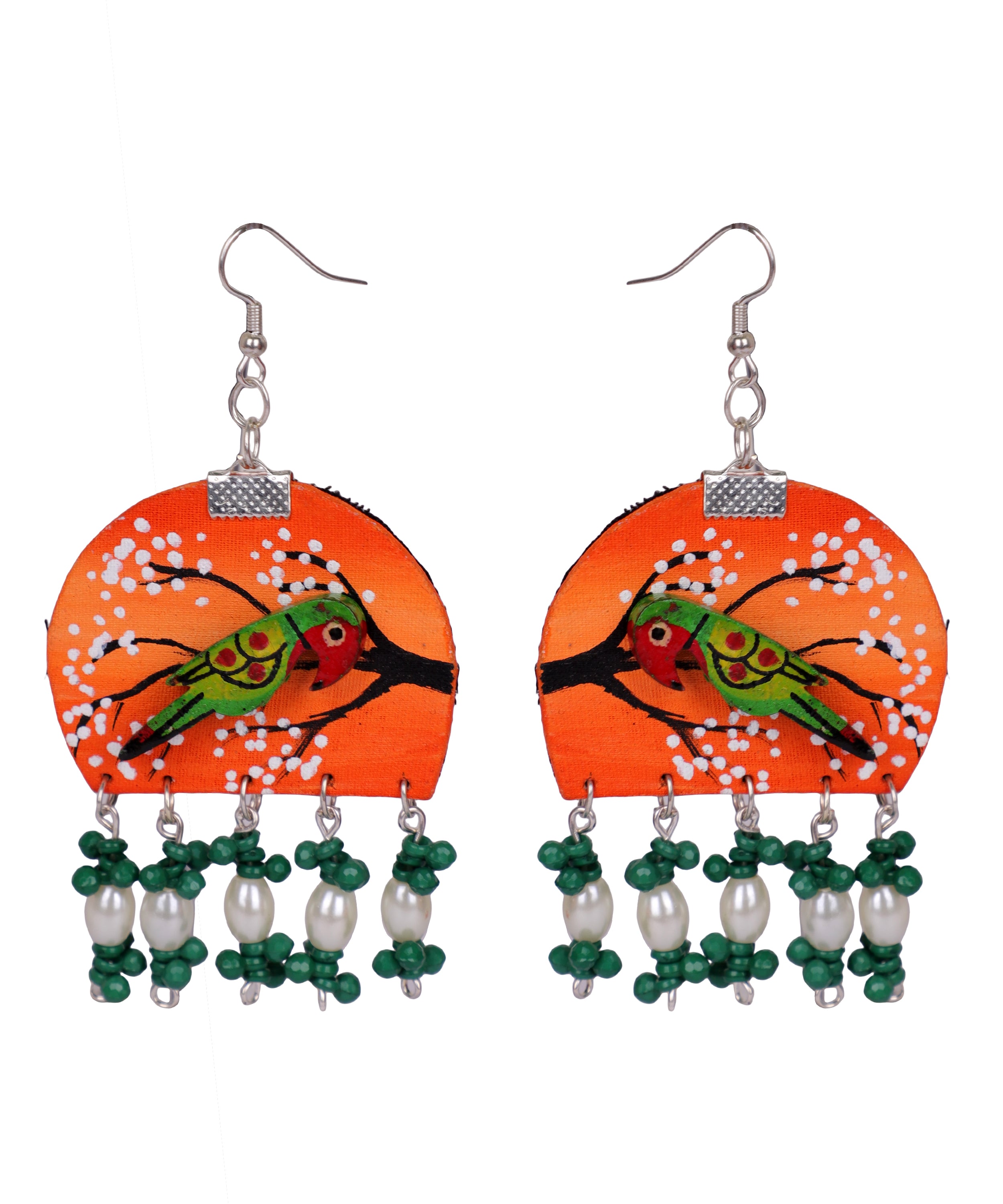 khoj city Vasanta Orange Traditional Multi Color Hand Painted Drop (Earrings) HP-ER-198