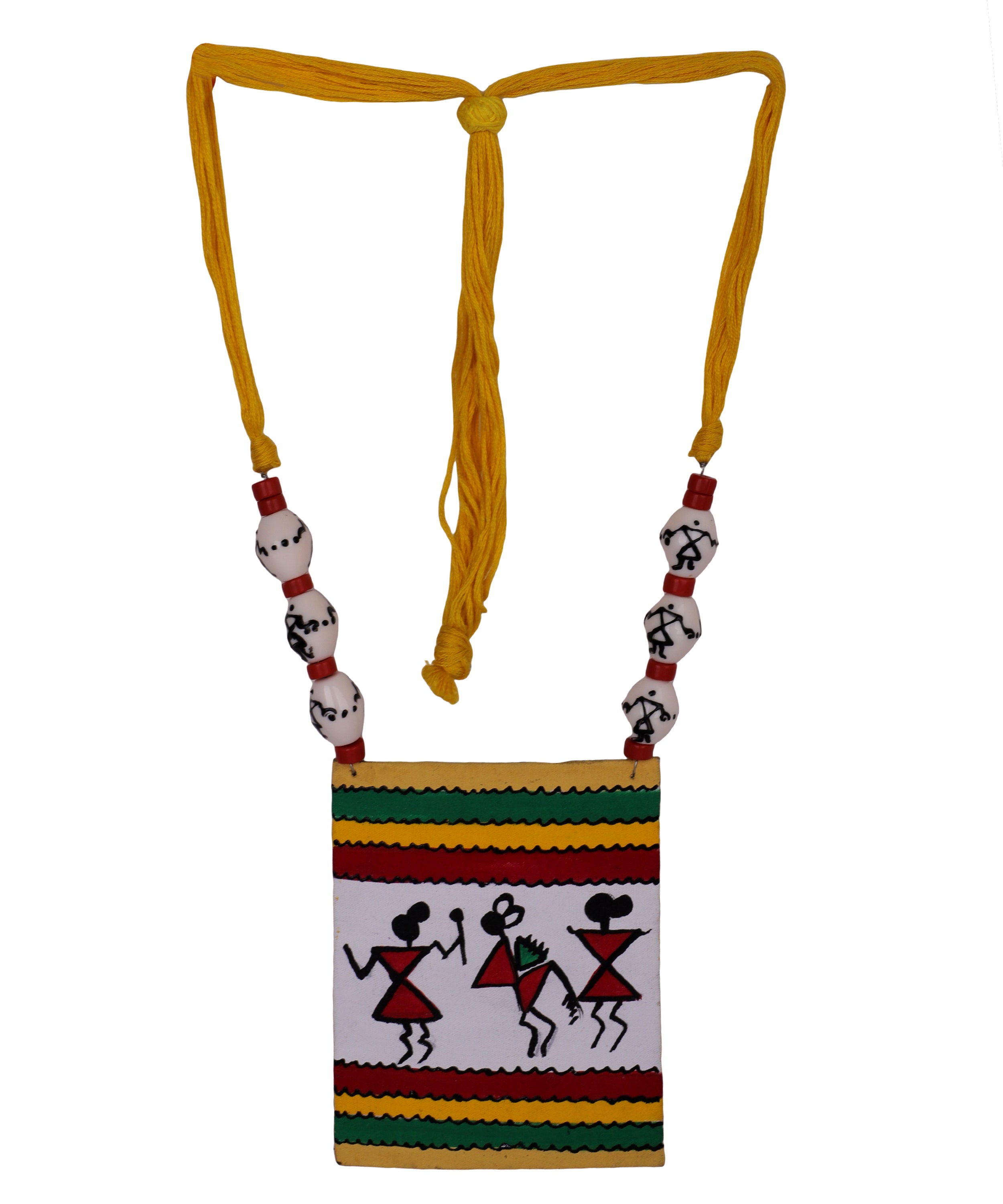 khoj city Warli  Classic Multi Color Hand Painted (Necklace) HP-NP-134