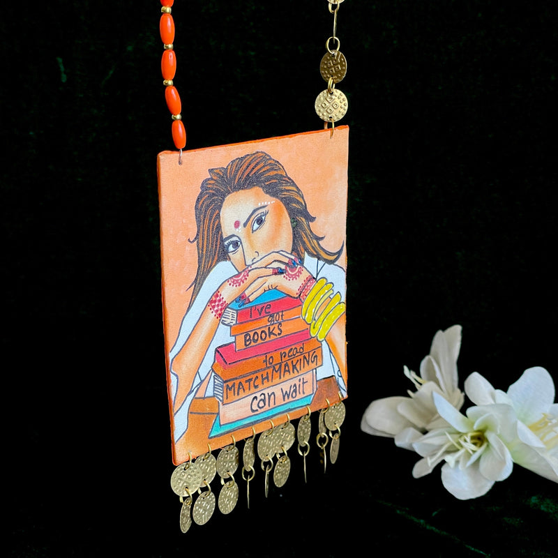 khoj city Womaniya Handpainted Necklace code - 006