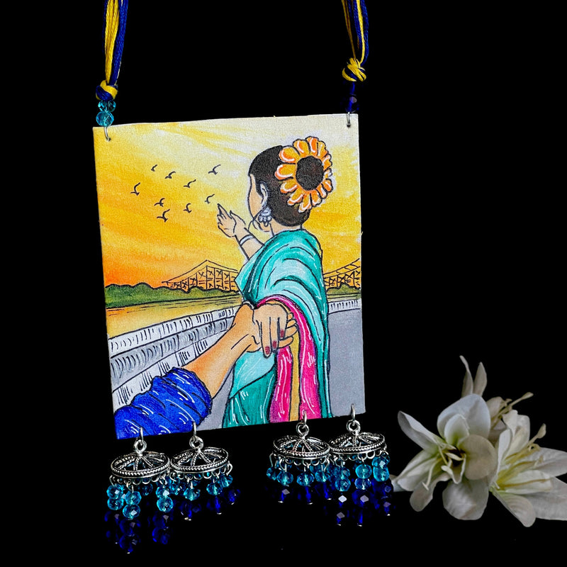 khoj city Womaniya Handpainted Necklace code - 007