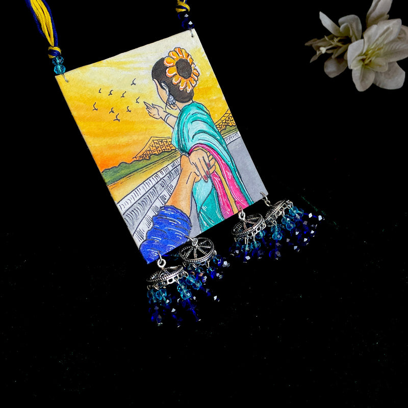 khoj city Womaniya Handpainted Necklace code - 007