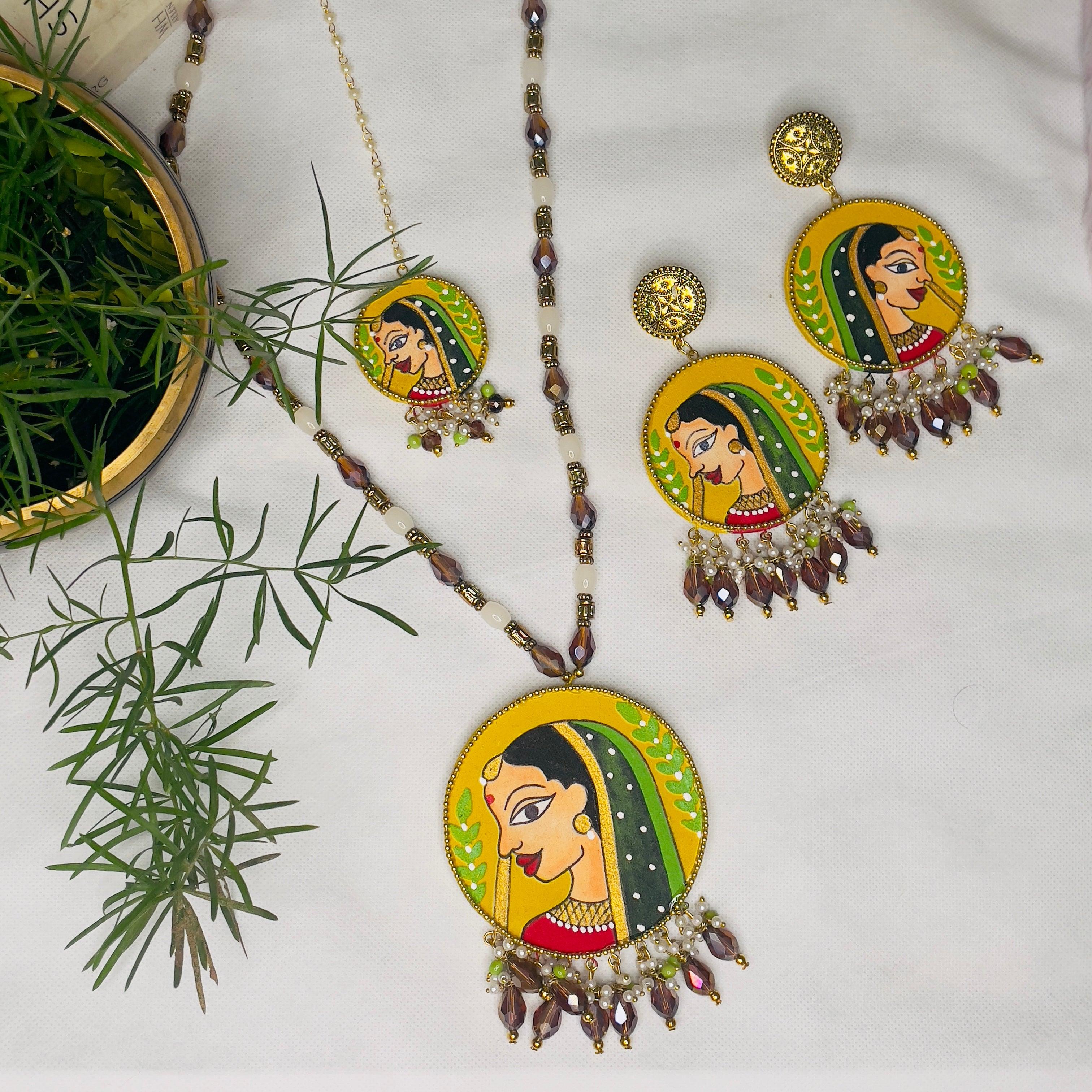 Nayana Handpainted Yellow (Haldi shaadi set) - KHOJ.CITY