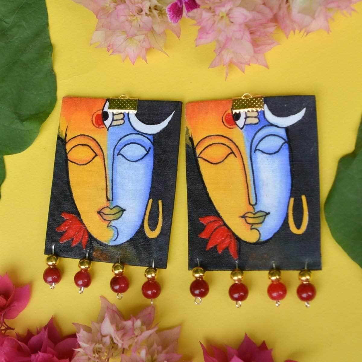 Buy Karukala Handicraft Handpainted Canvas Kathakali Handmade Earring For  Women & Girls( Size-Free, Colour- Multi) at Amazon.in