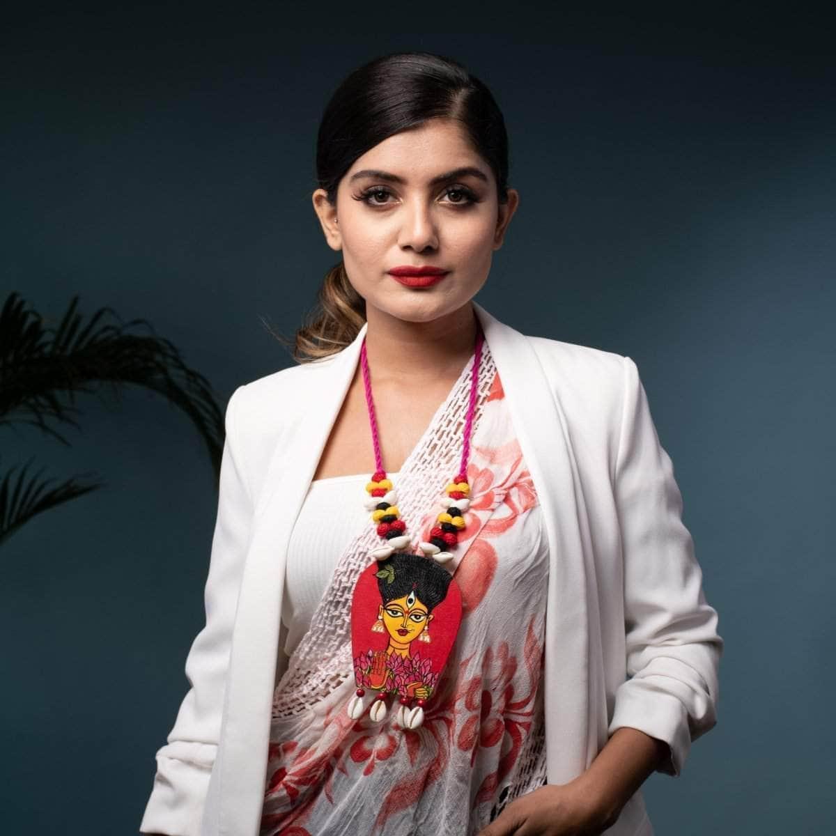 Aishani Handpainted Pink (Necklace) - KHOJ.CITY